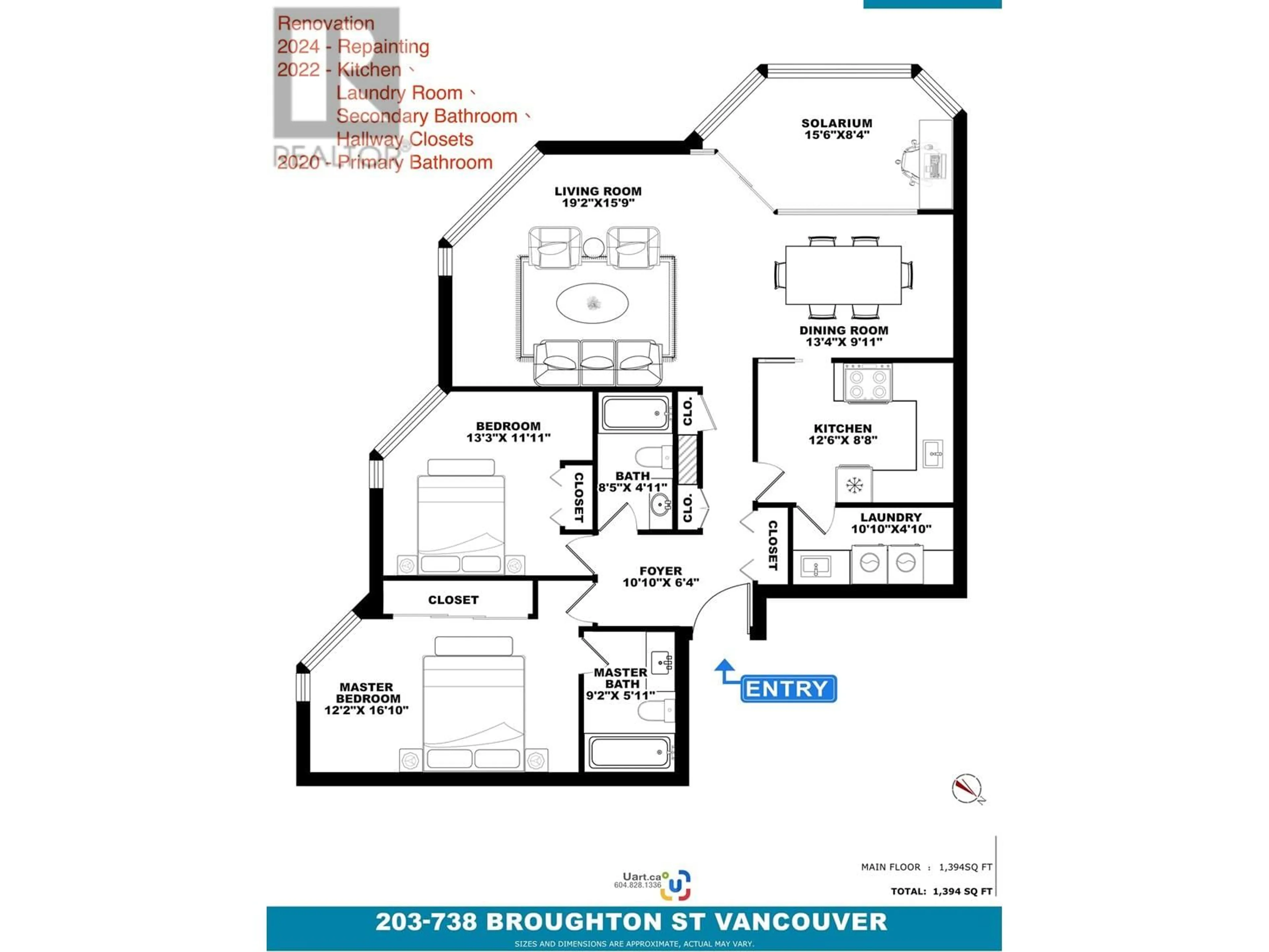 Floor plan for 203 738 BROUGHTON STREET, Vancouver British Columbia V6G3A7