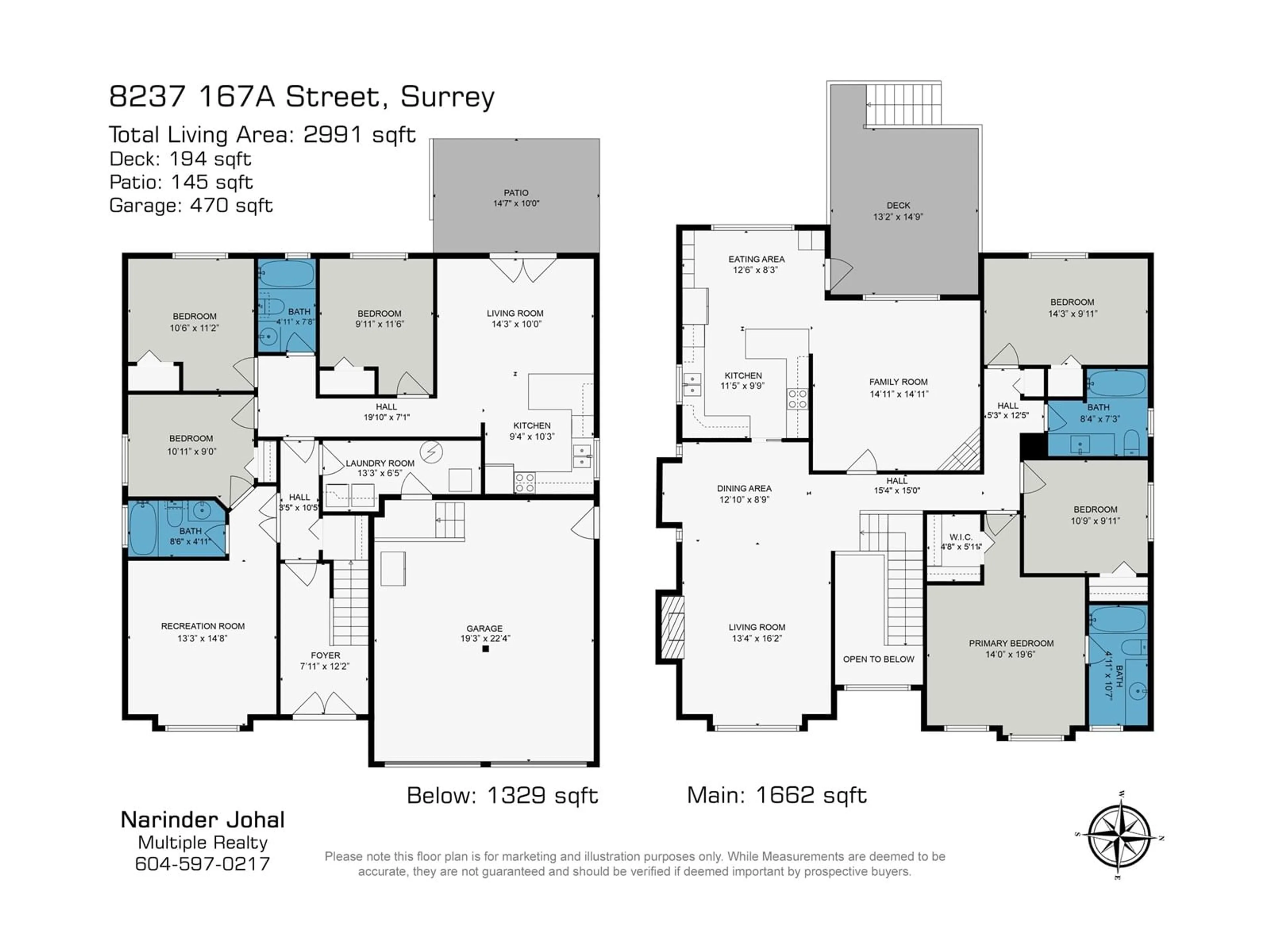 Floor plan for 8237 167A STREET, Surrey British Columbia V4N3H5