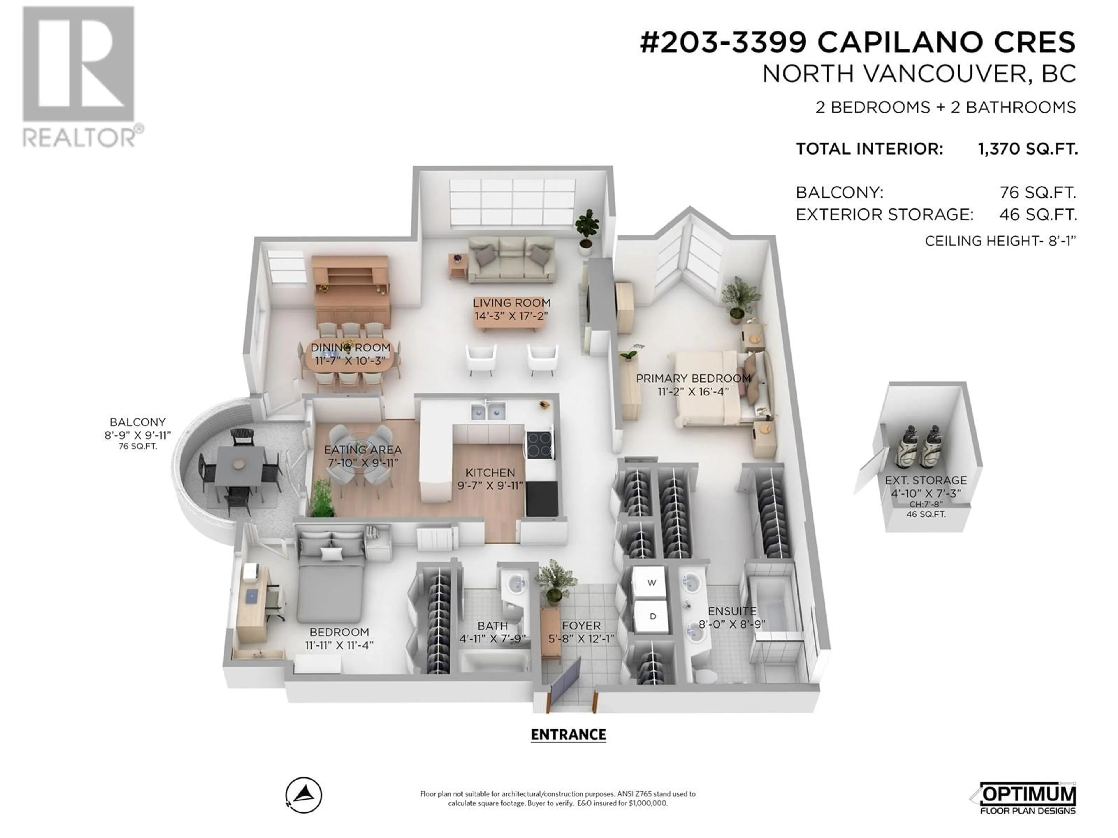 Floor plan for 203 3399 CAPILANO CRESCENT, North Vancouver British Columbia V7R4W7