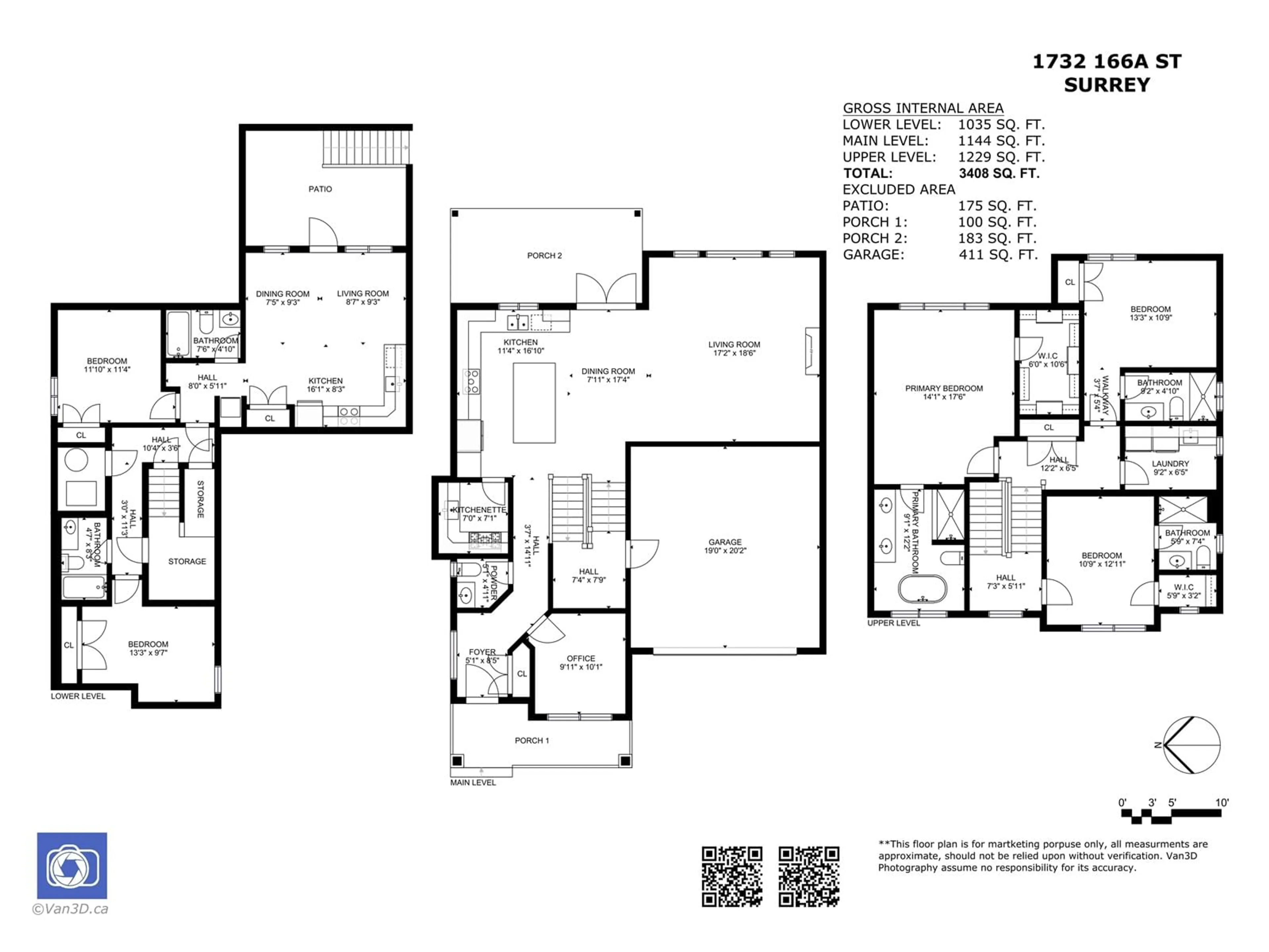 Floor plan for 1732 166A STREET, Surrey British Columbia V3Z9X5