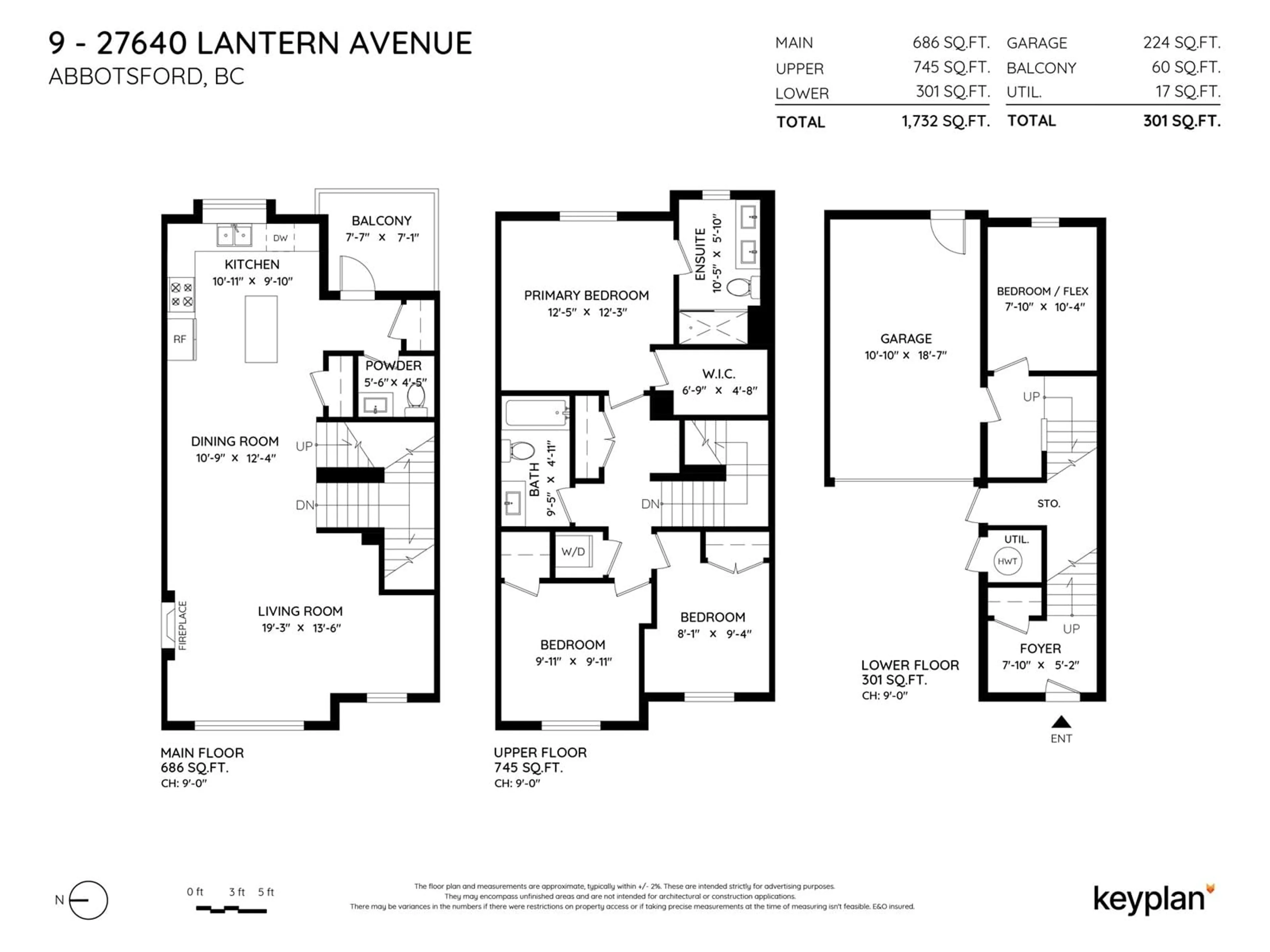 Floor plan for 9 27640 LANTERN AVENUE, Abbotsford British Columbia V4X1M3