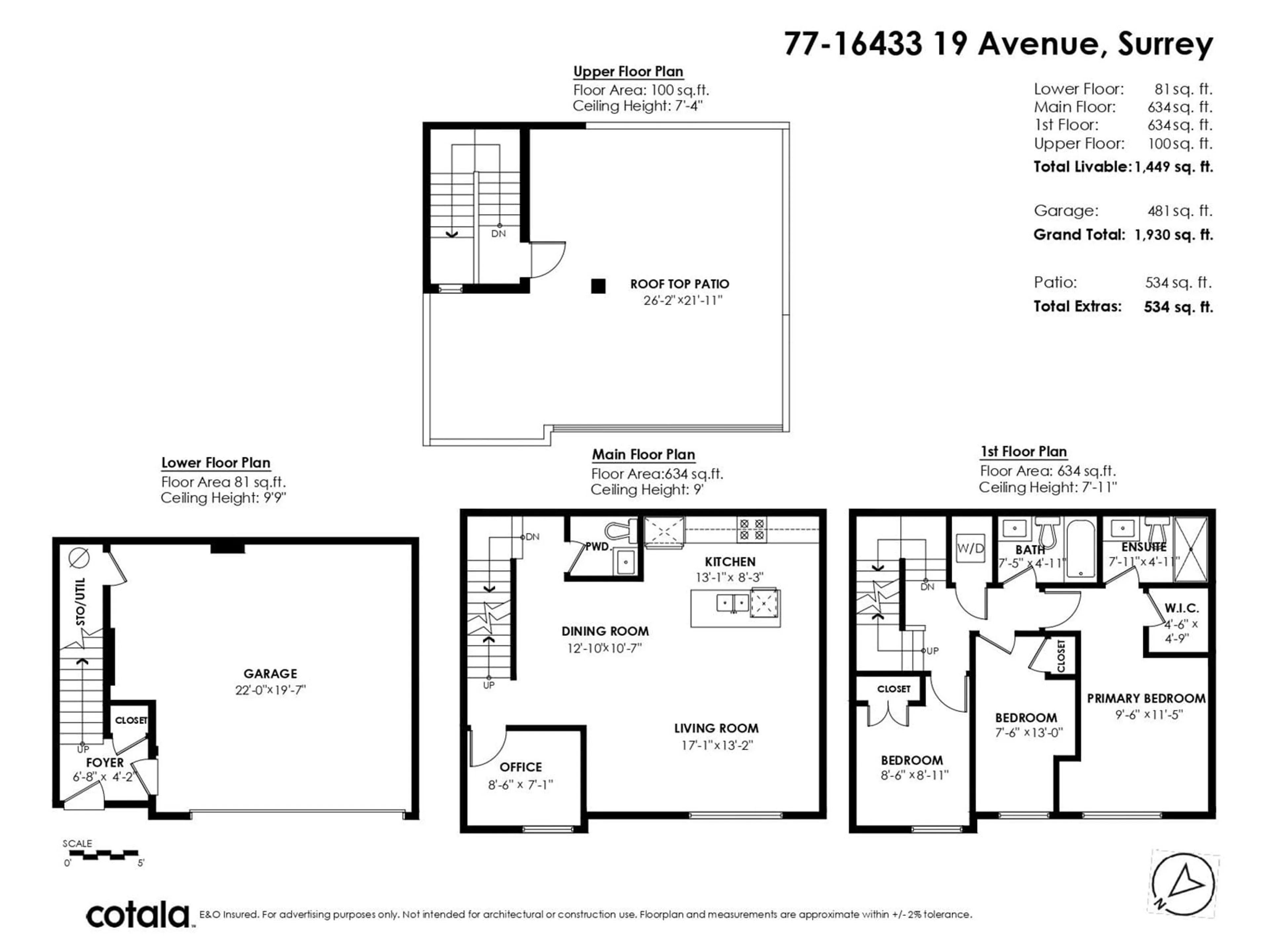Floor plan for 77 16433 19 AVENUE, Surrey British Columbia V3Z0Z1