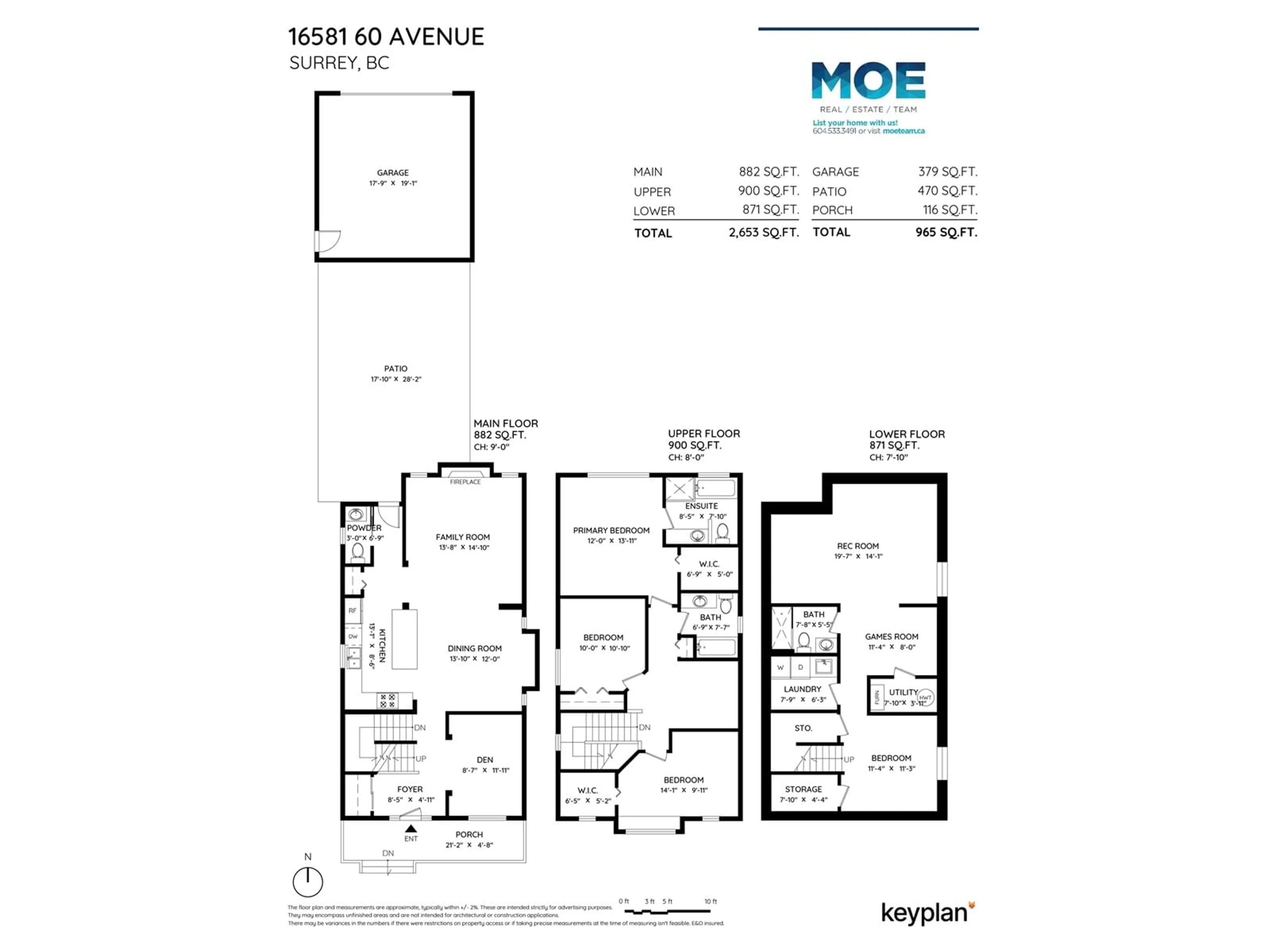 Floor plan for 16581 60 AVENUE, Surrey British Columbia V3S1S7