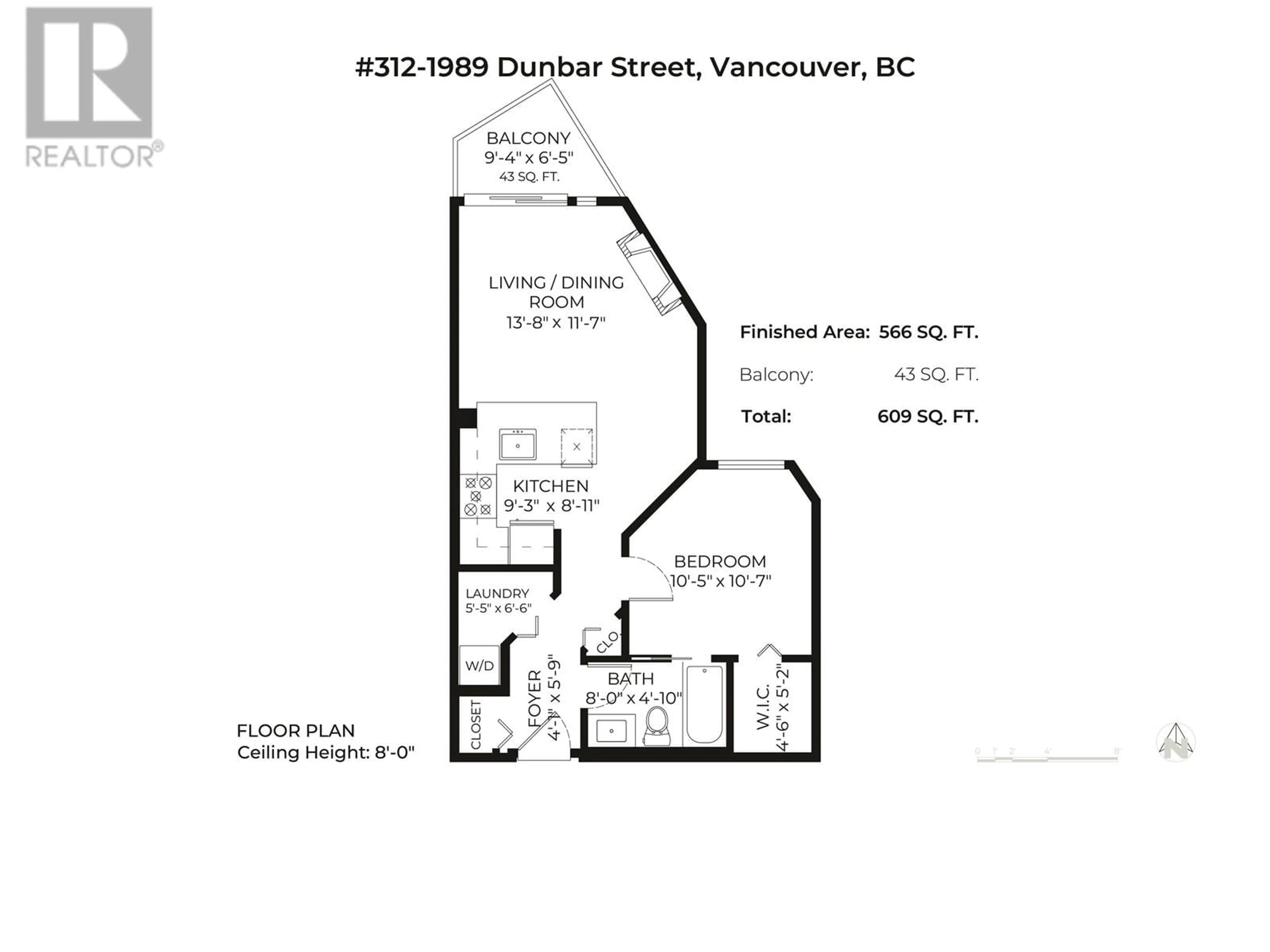 Floor plan for 312 1989 DUNBAR STREET, Vancouver British Columbia V6R4R5