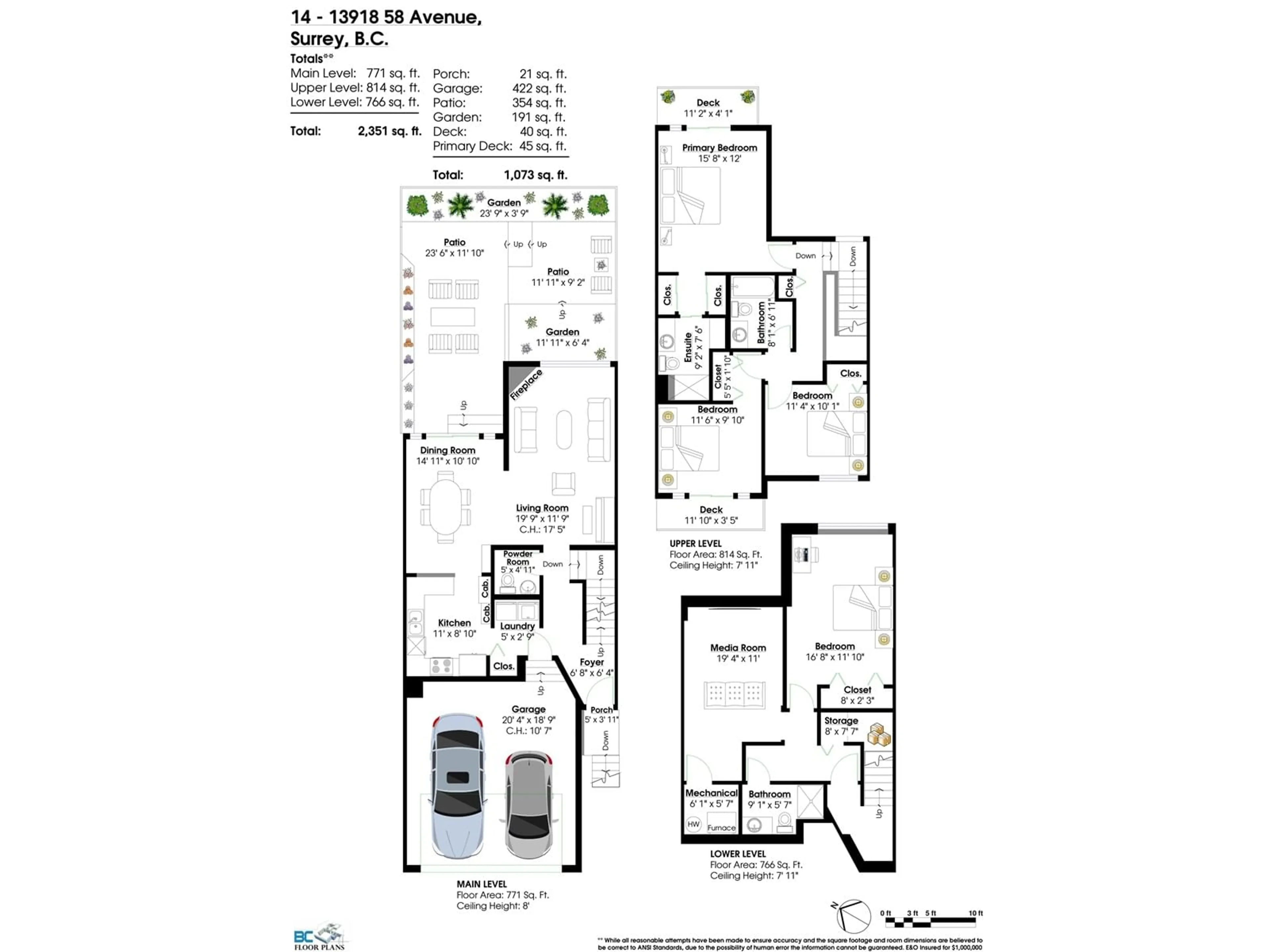 Floor plan for 14 13918 58 AVENUE, Surrey British Columbia V3X3N8
