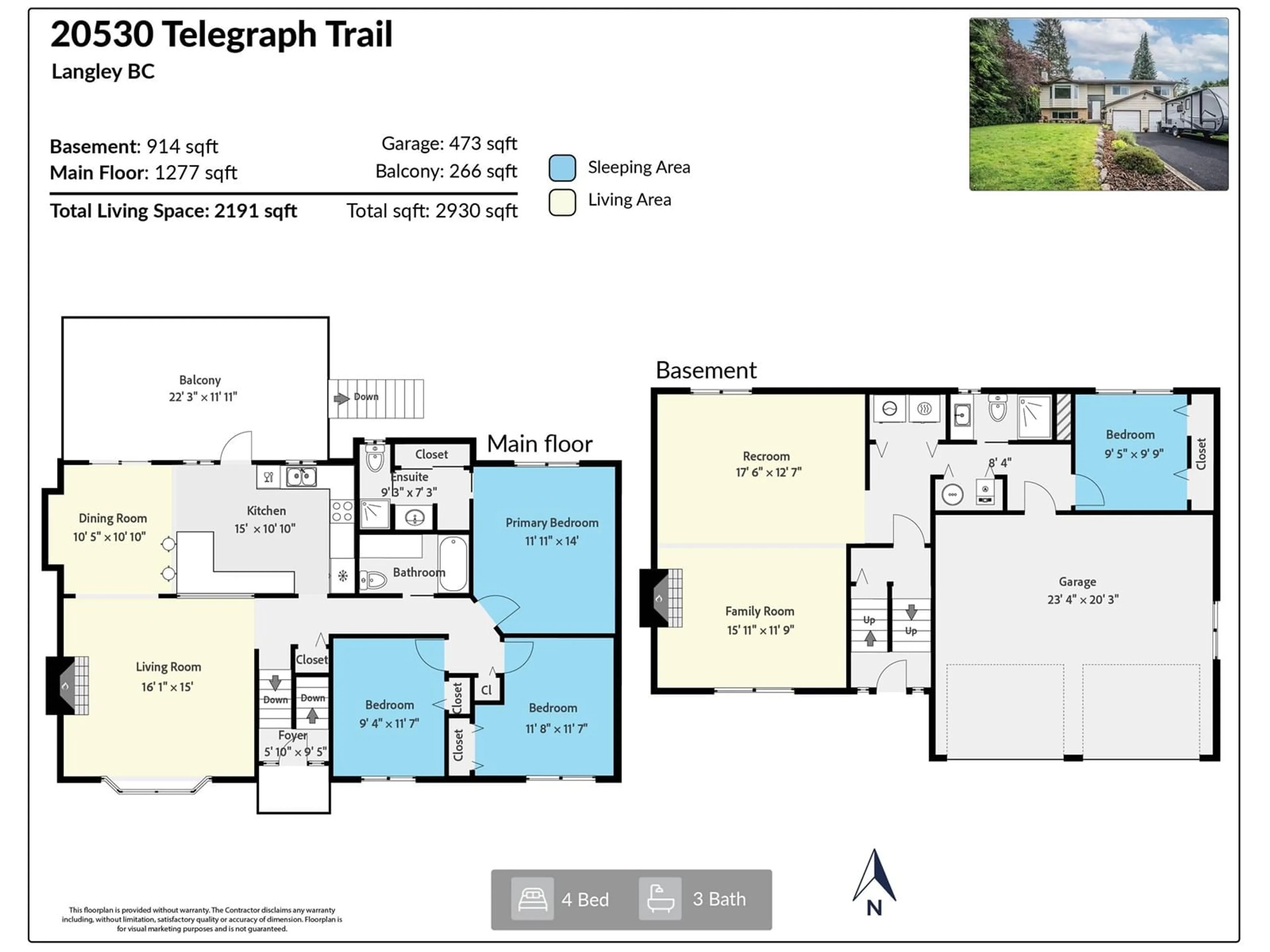 Floor plan for 20530 TELEGRAPH TRAIL, Langley British Columbia V1M1A7