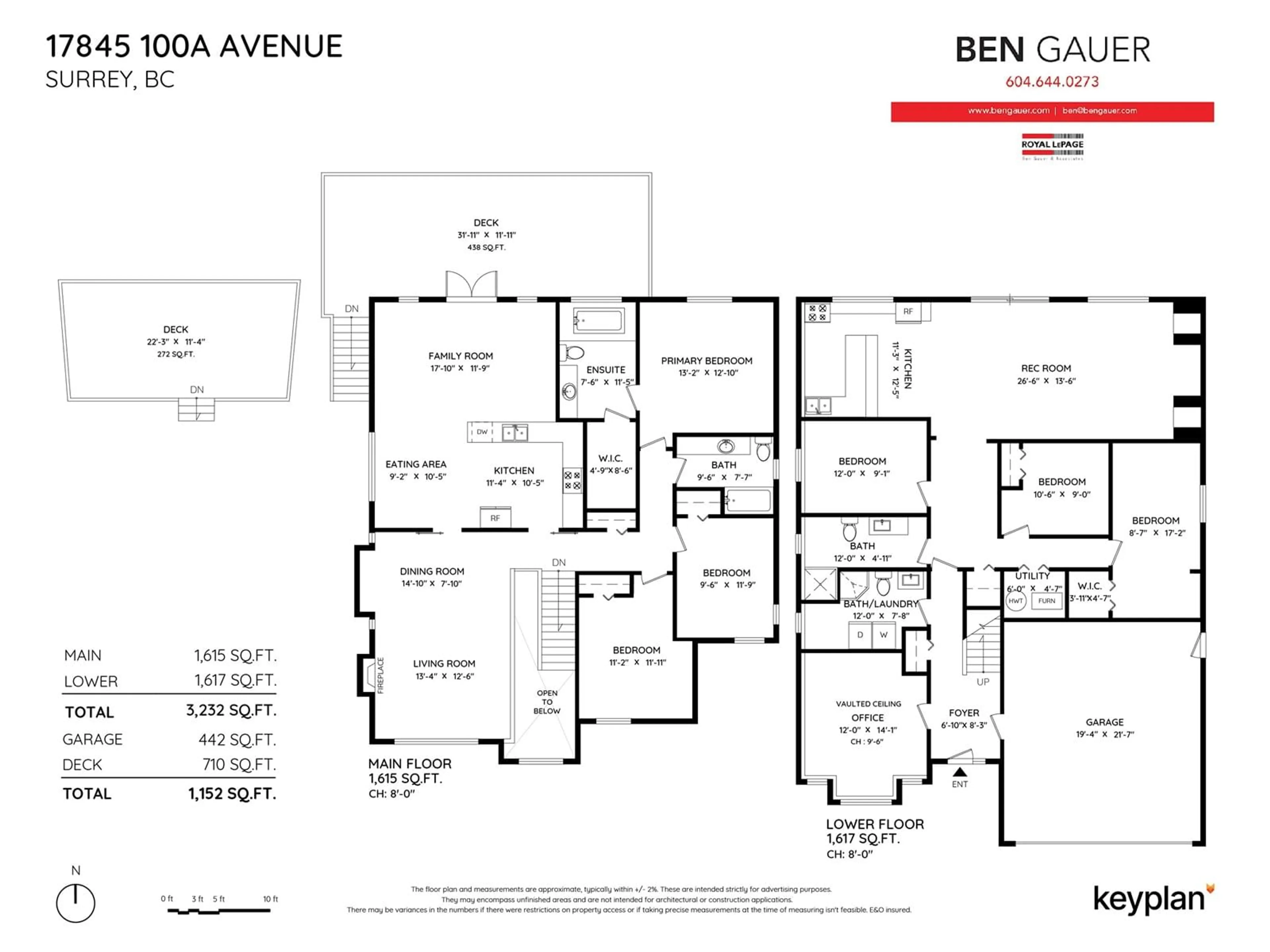 Floor plan for 17845 100A AVENUE, Surrey British Columbia V4N5C8