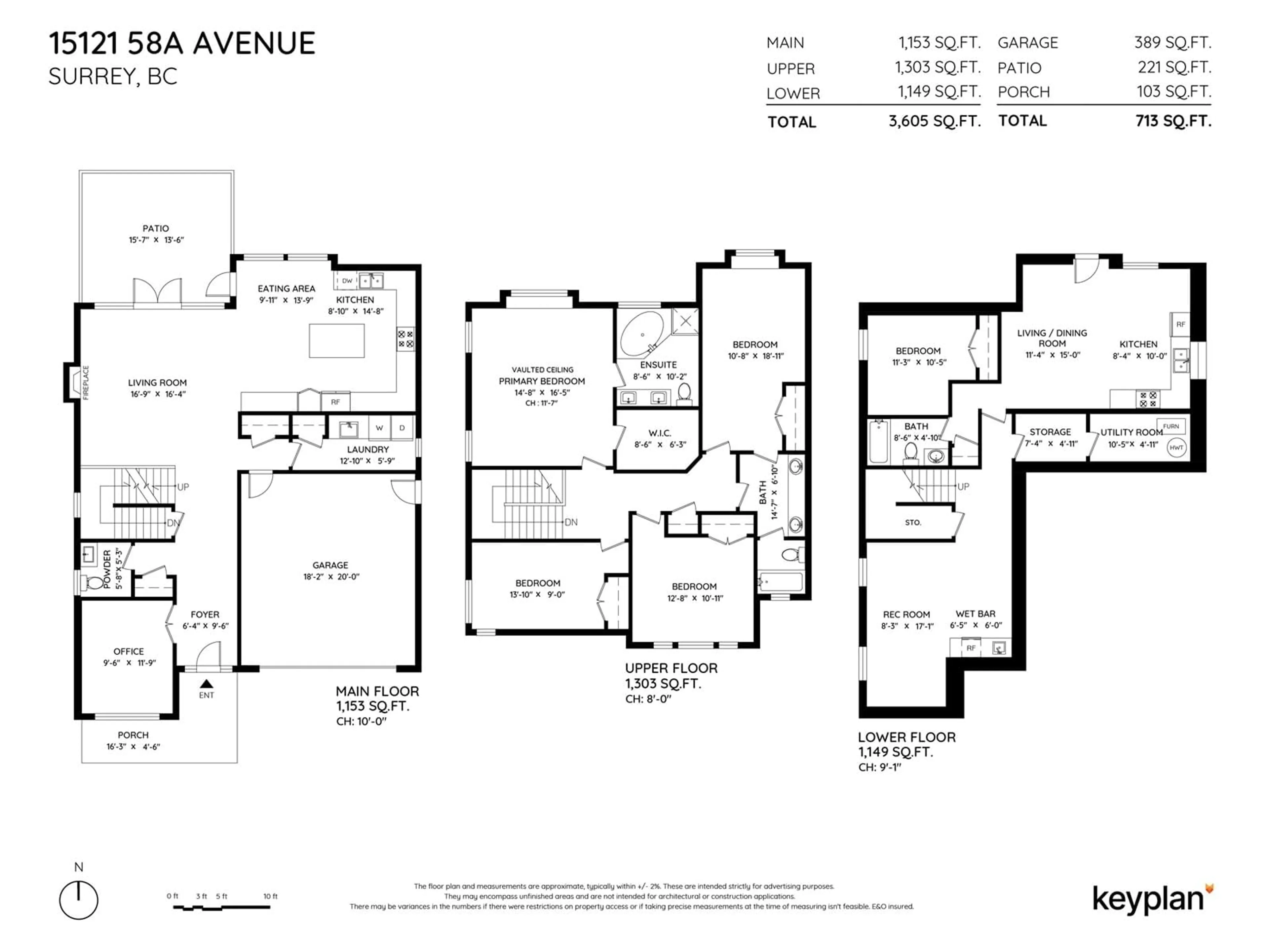 Floor plan for 15121 58A AVENUE, Surrey British Columbia V3S5H1