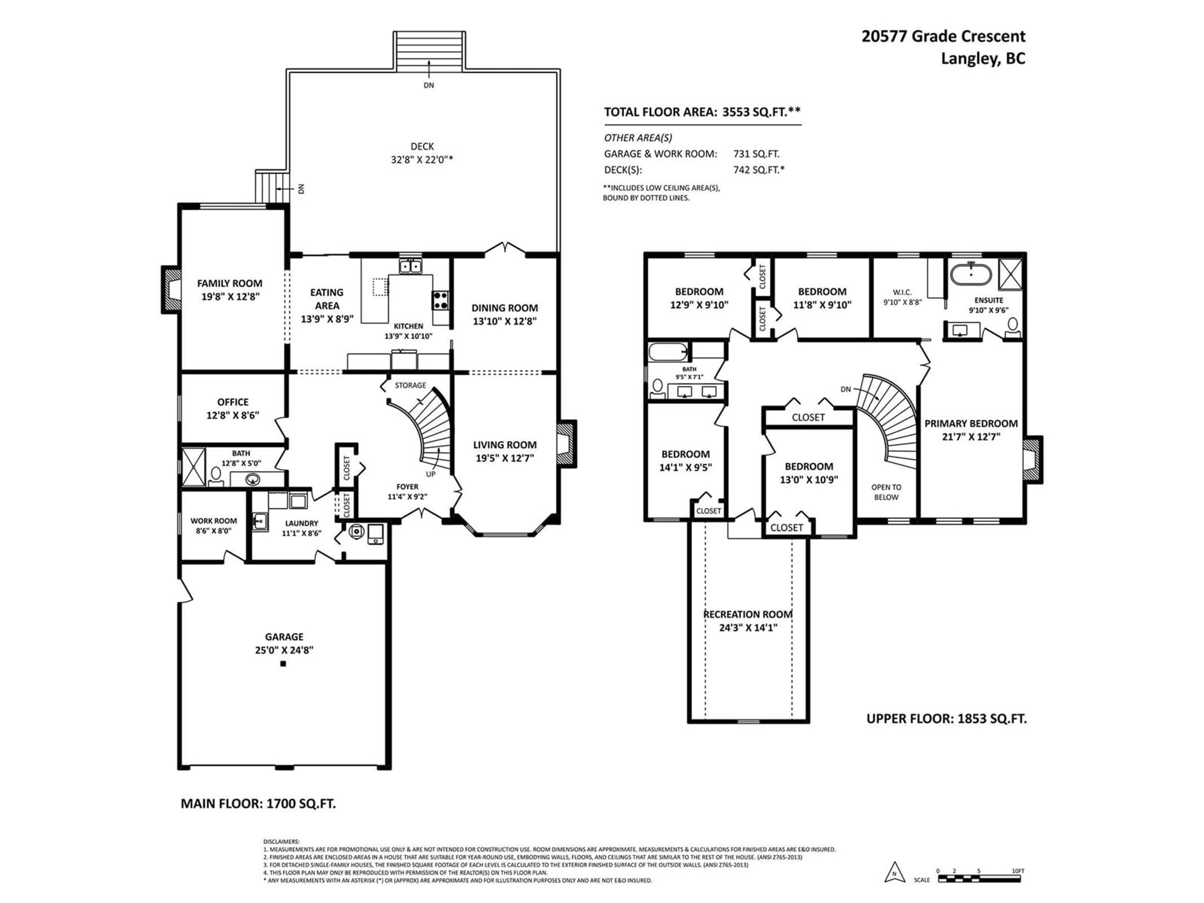 Floor plan for 20577 GRADE CRESCENT, Langley British Columbia V3A4K1