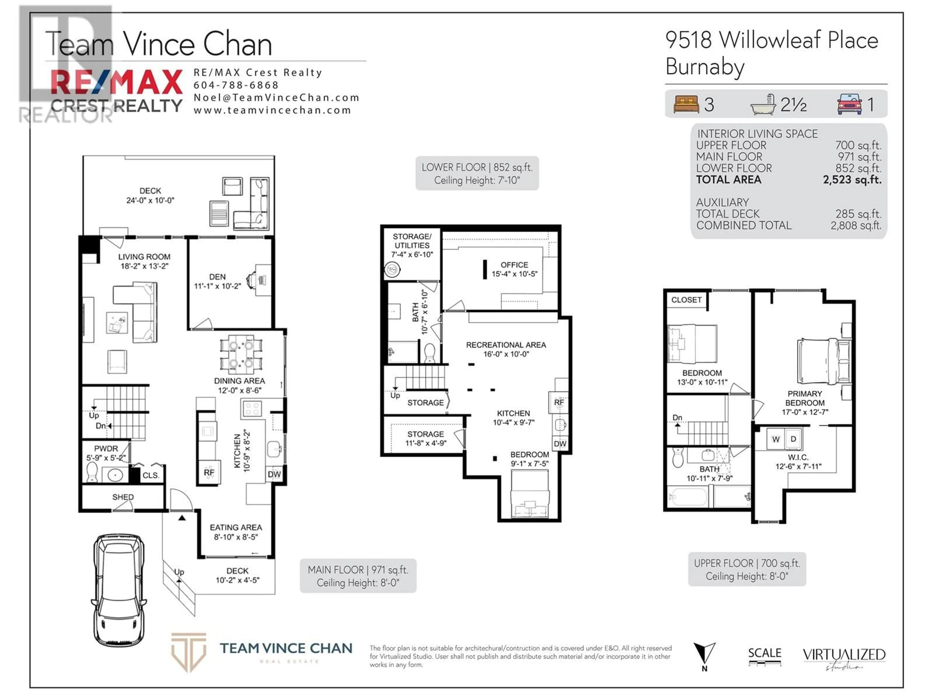 Floor plan for 9518 WILLOWLEAF PLACE, Burnaby British Columbia V5A4A5