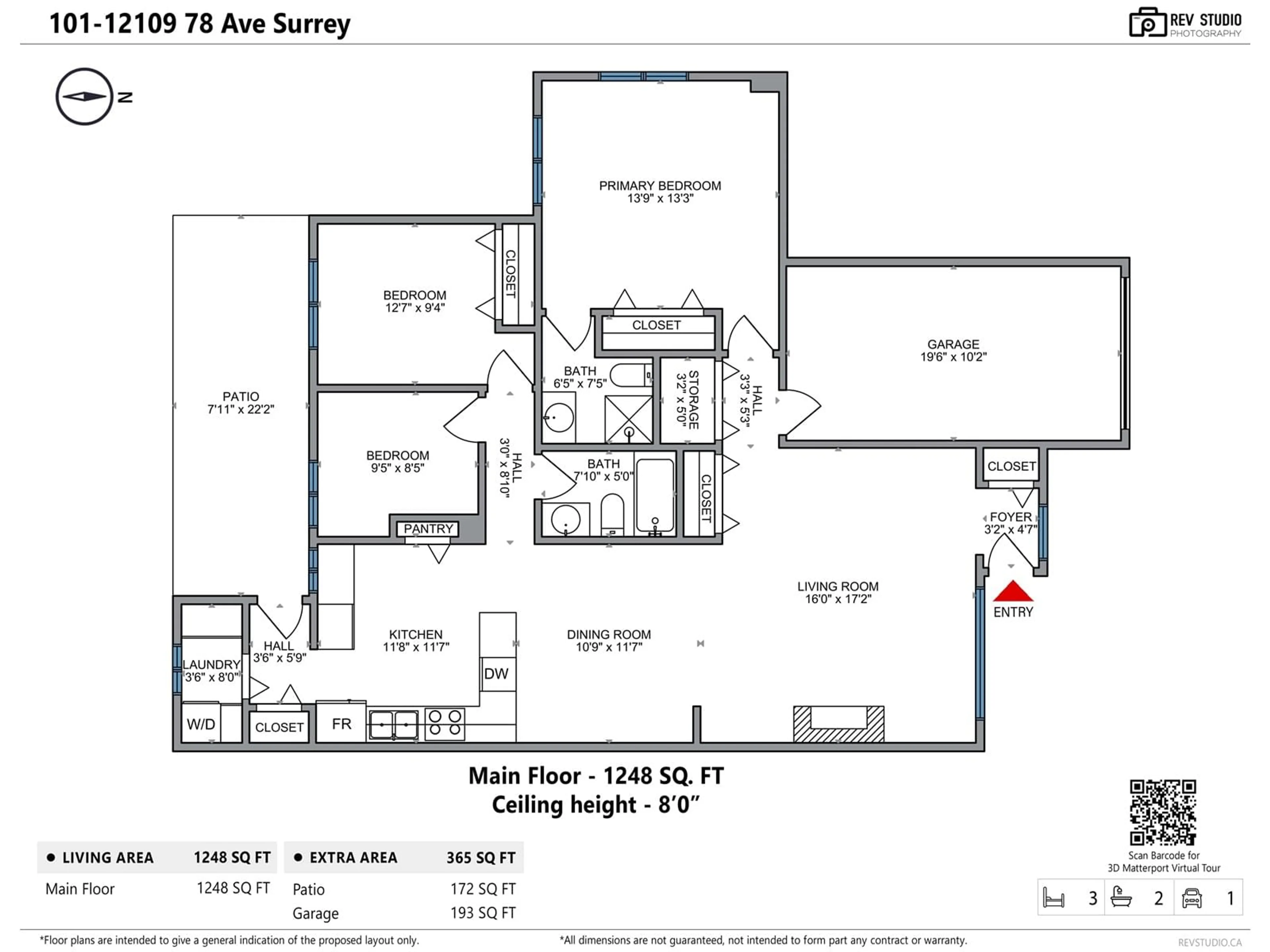 Floor plan for 101 12109 78 AVENUE, Surrey British Columbia V3W5B6