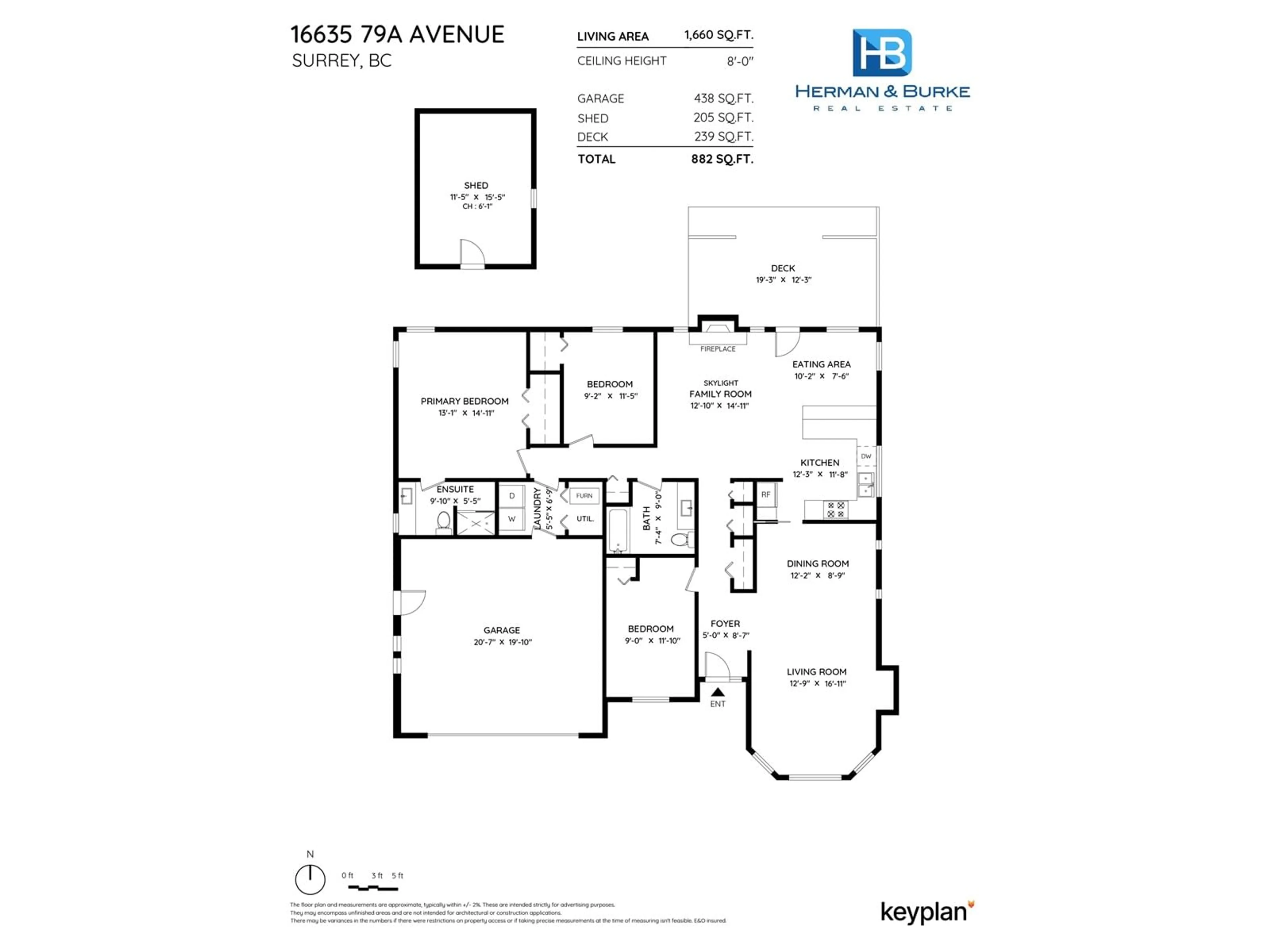 Floor plan for 16635 79A AVENUE, Surrey British Columbia V4N0J1