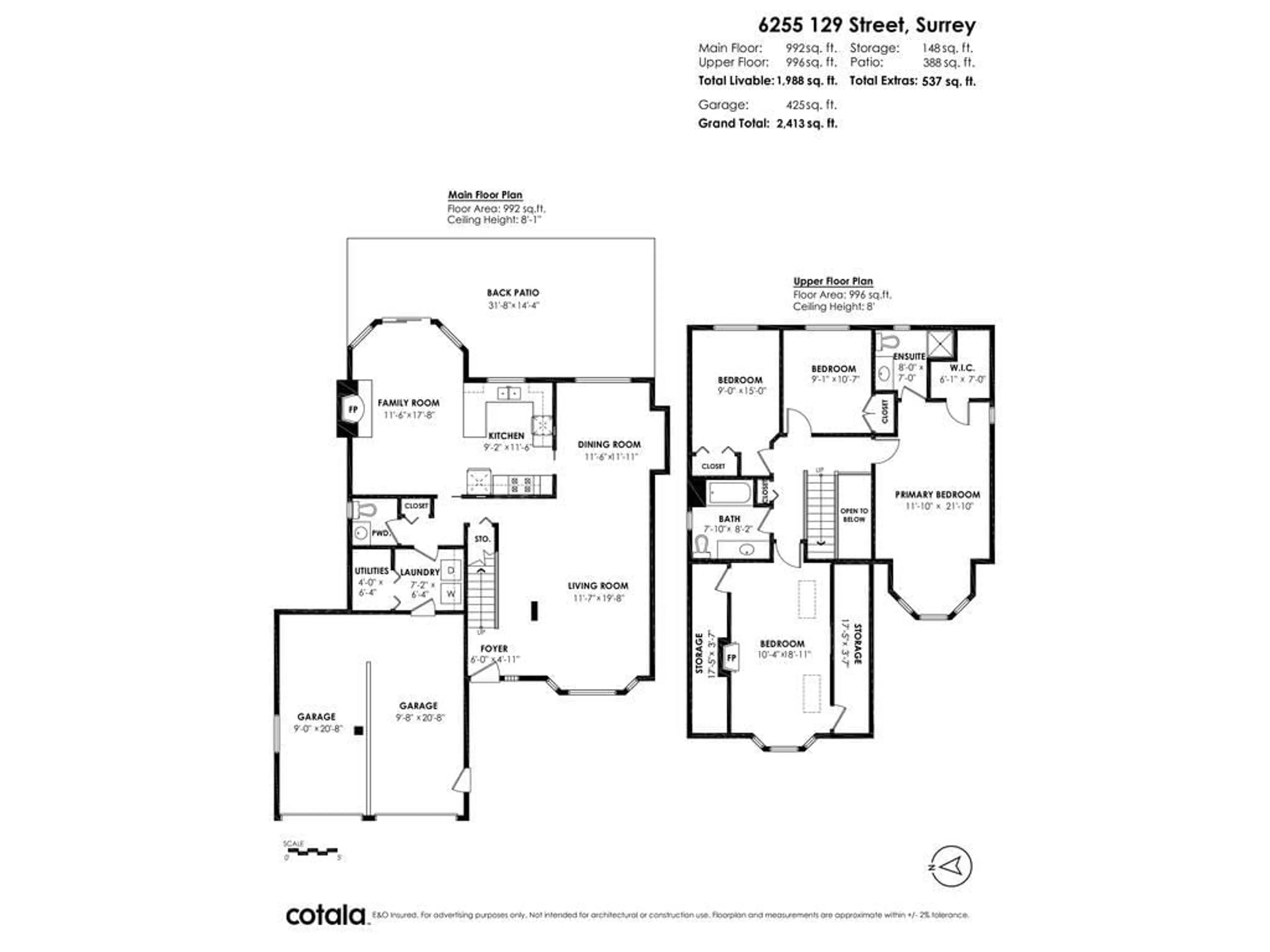 Floor plan for 6255 129 STREET, Surrey British Columbia V3X1S7