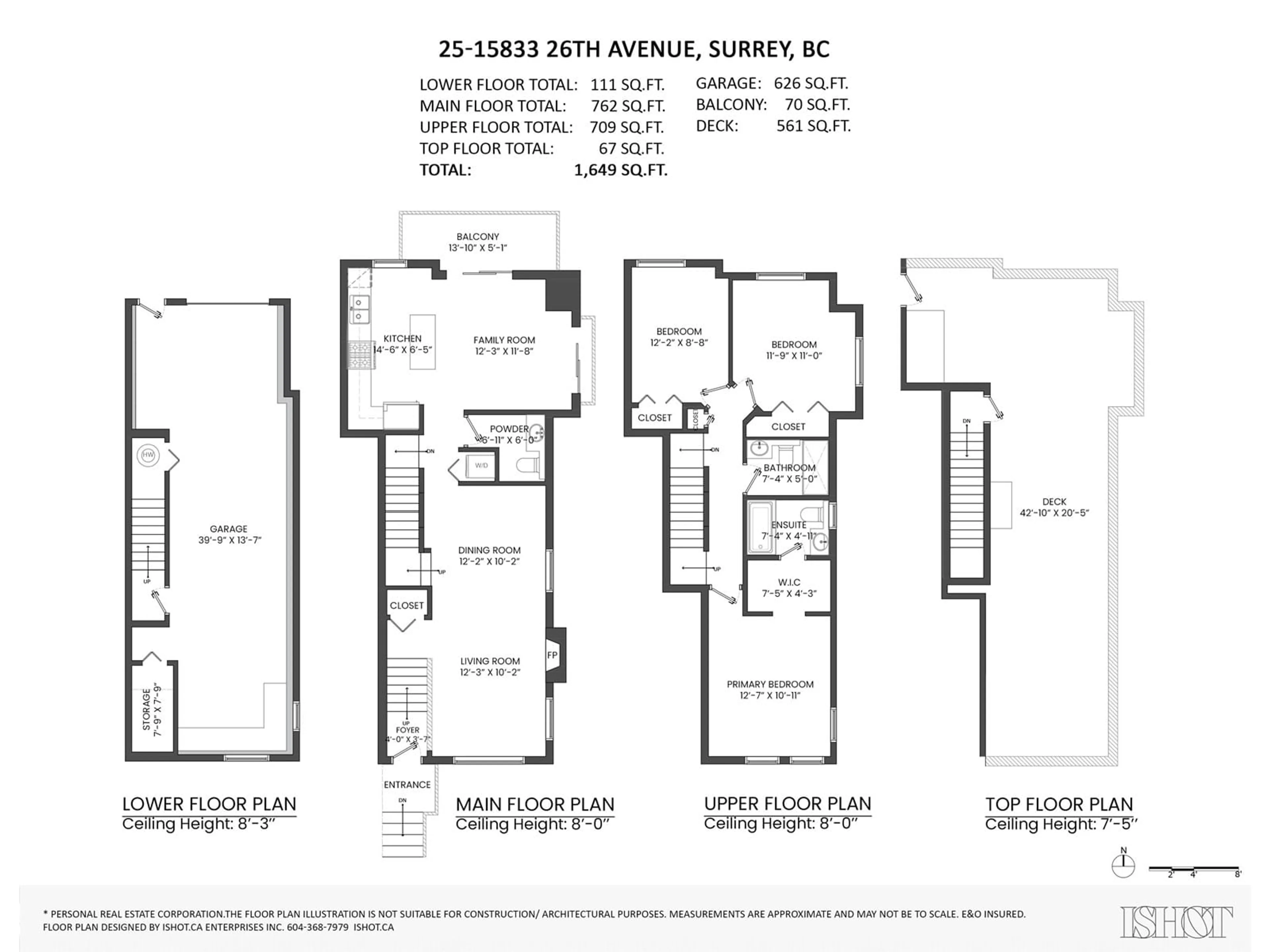 Floor plan for 25 15833 26 AVENUE, Surrey British Columbia V3Z2X5