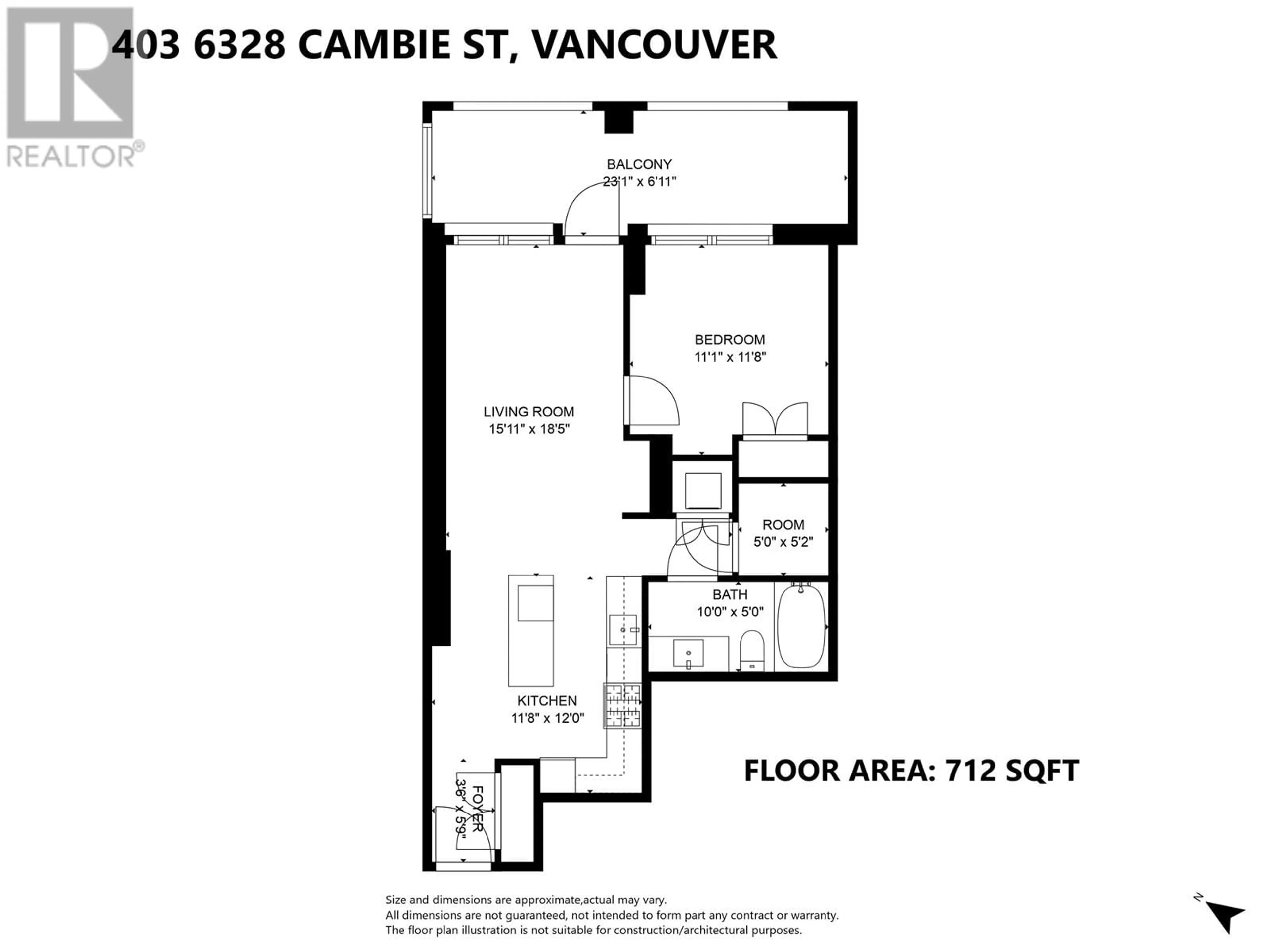 Floor plan for 403 6328 CAMBIE STREET, Vancouver British Columbia V5Z0K2