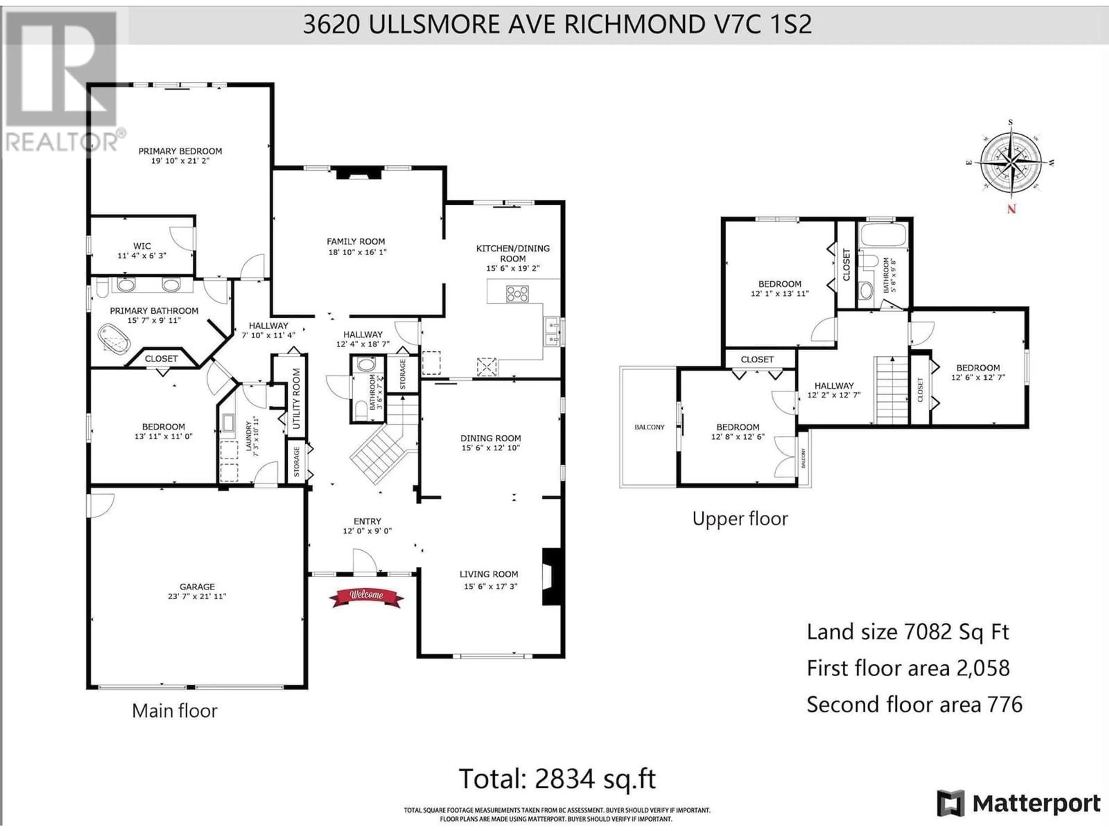 Floor plan for 3620 ULLSMORE AVENUE, Richmond British Columbia V7C1S2