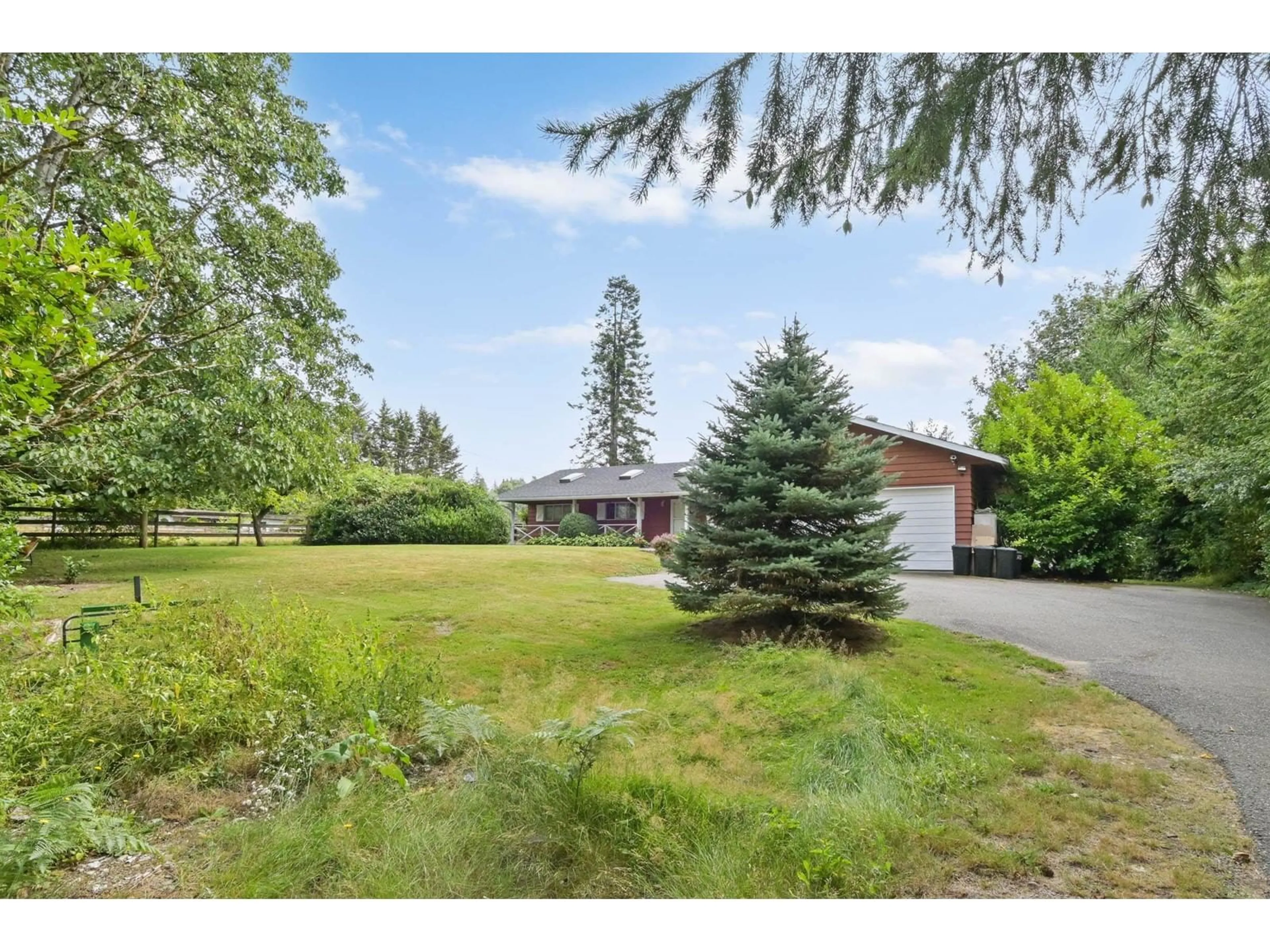 Frontside or backside of a home, the fenced backyard for 23570 OLD YALE ROAD, Langley British Columbia V2Z2K3