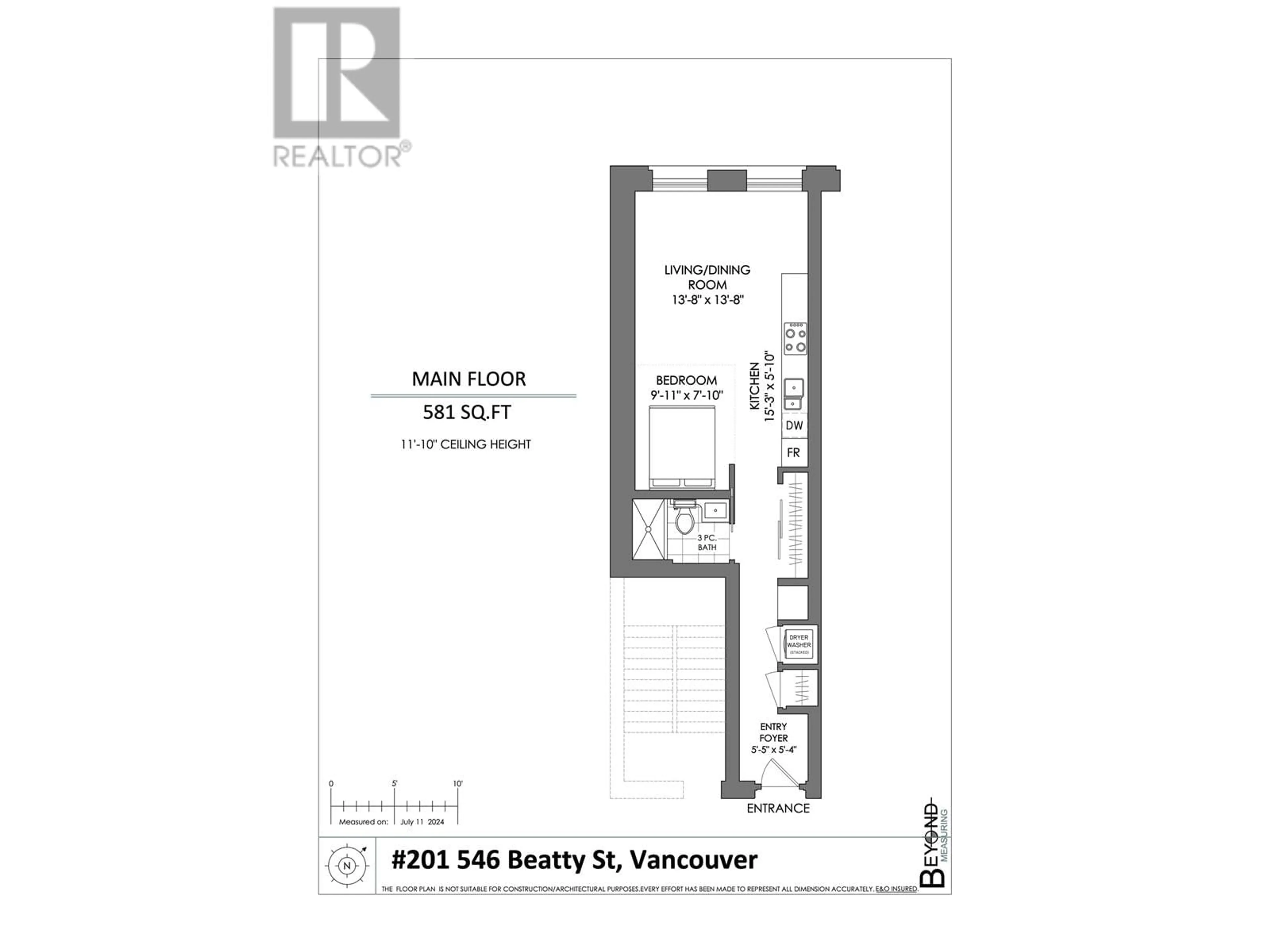 Floor plan for 201 546 BEATTY STREET, Vancouver British Columbia V6B2L3