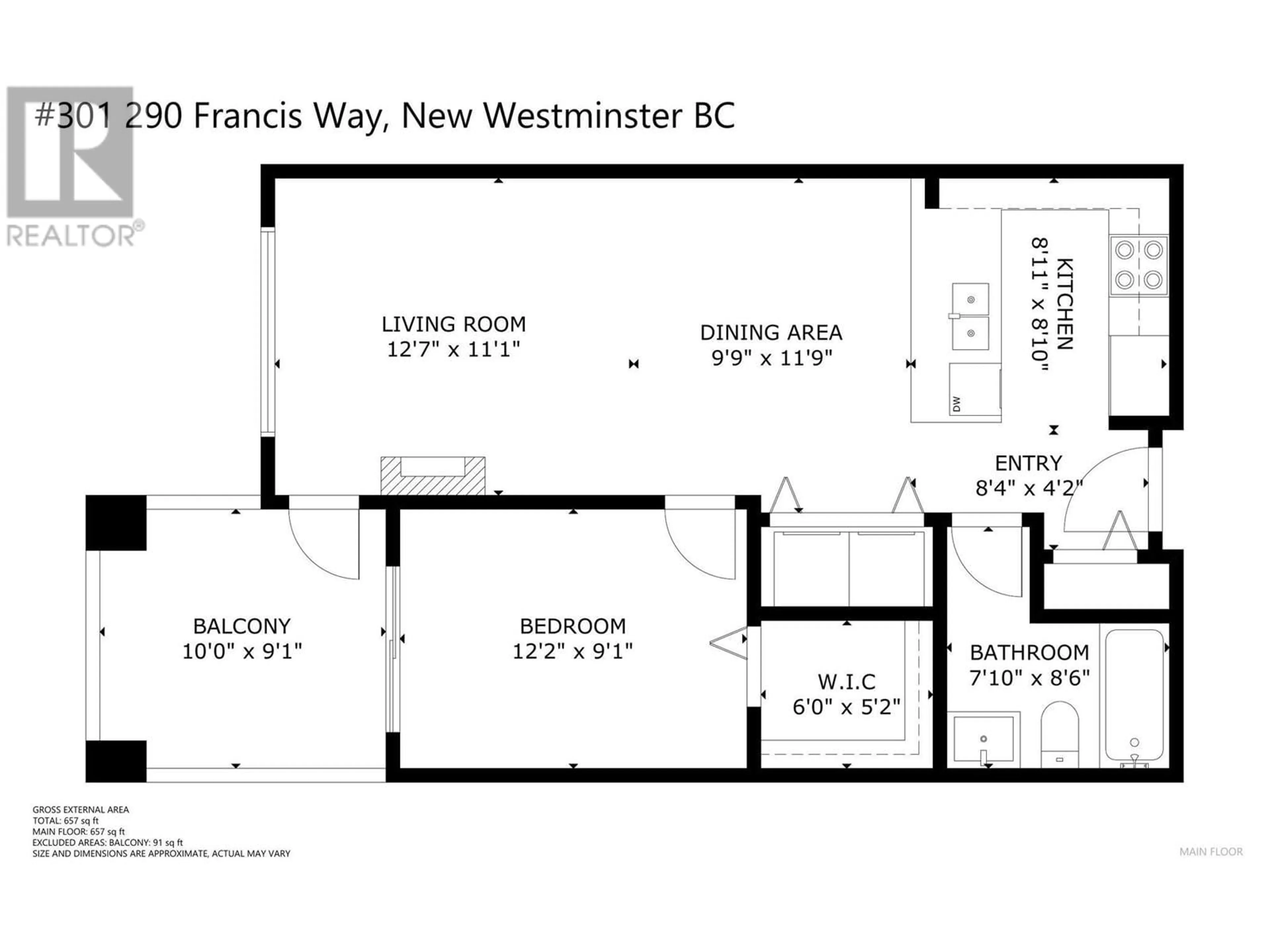 Floor plan for 301 290 FRANCIS WAY, New Westminster British Columbia V3L0C4