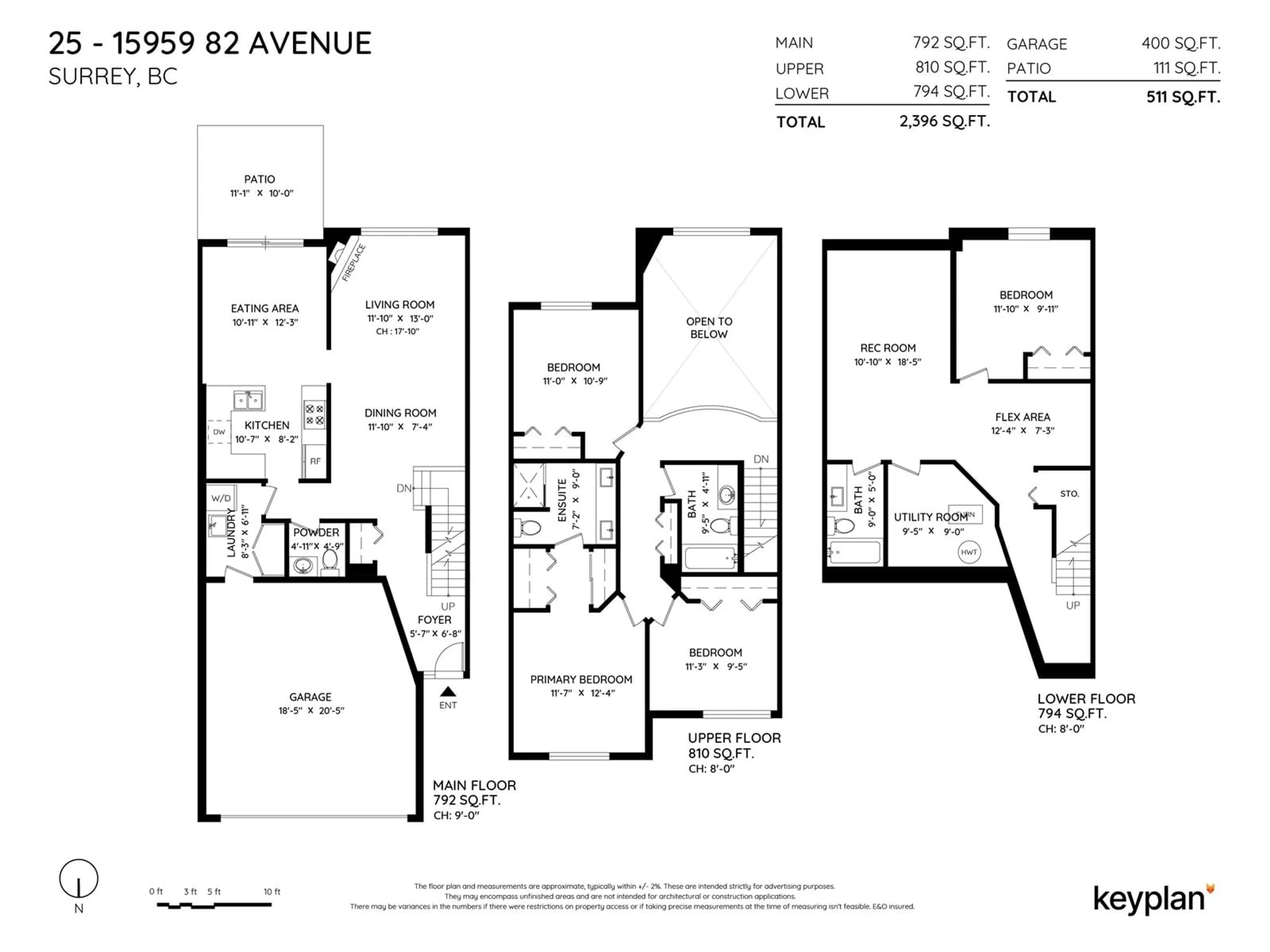 Floor plan for 25 15959 82 AVENUE, Surrey British Columbia V3S8X4