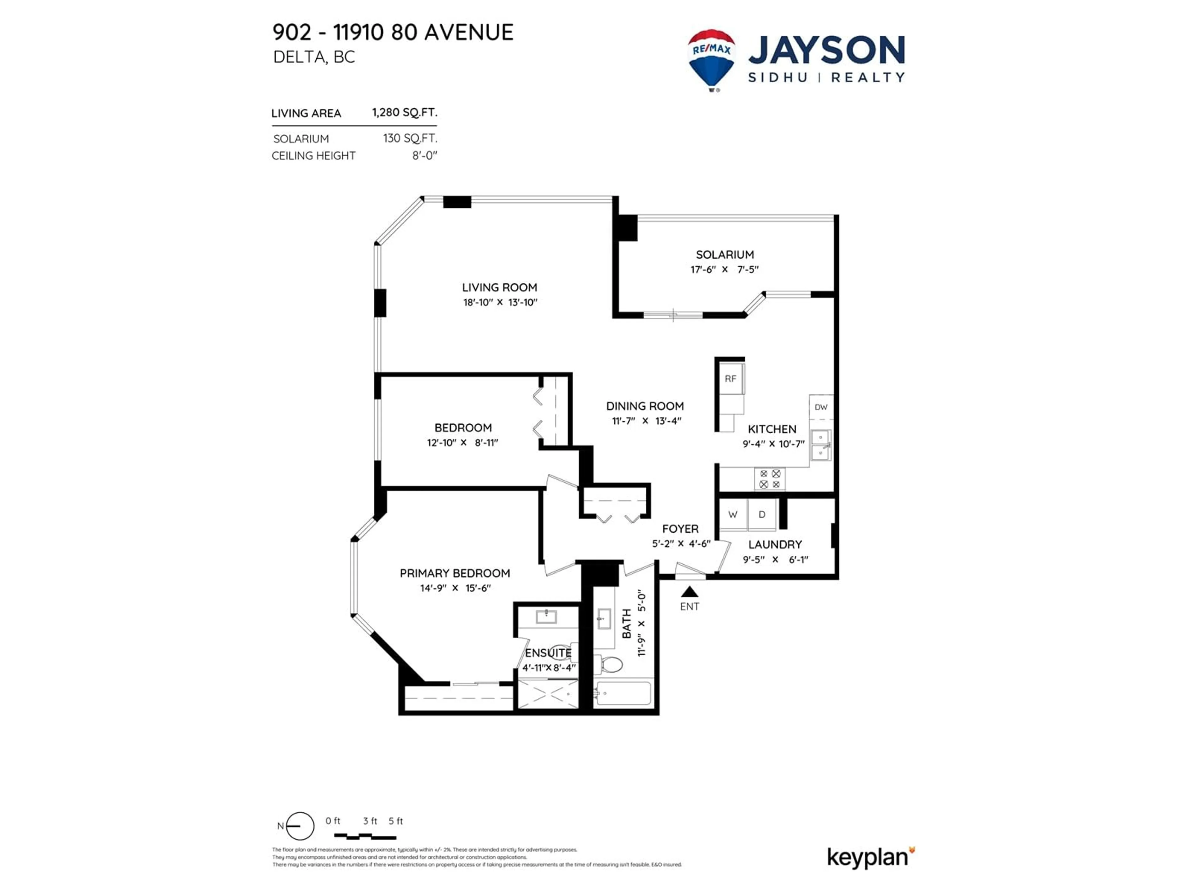 Floor plan for 902 11910 80TH AVENUE, Delta British Columbia V4C8E3