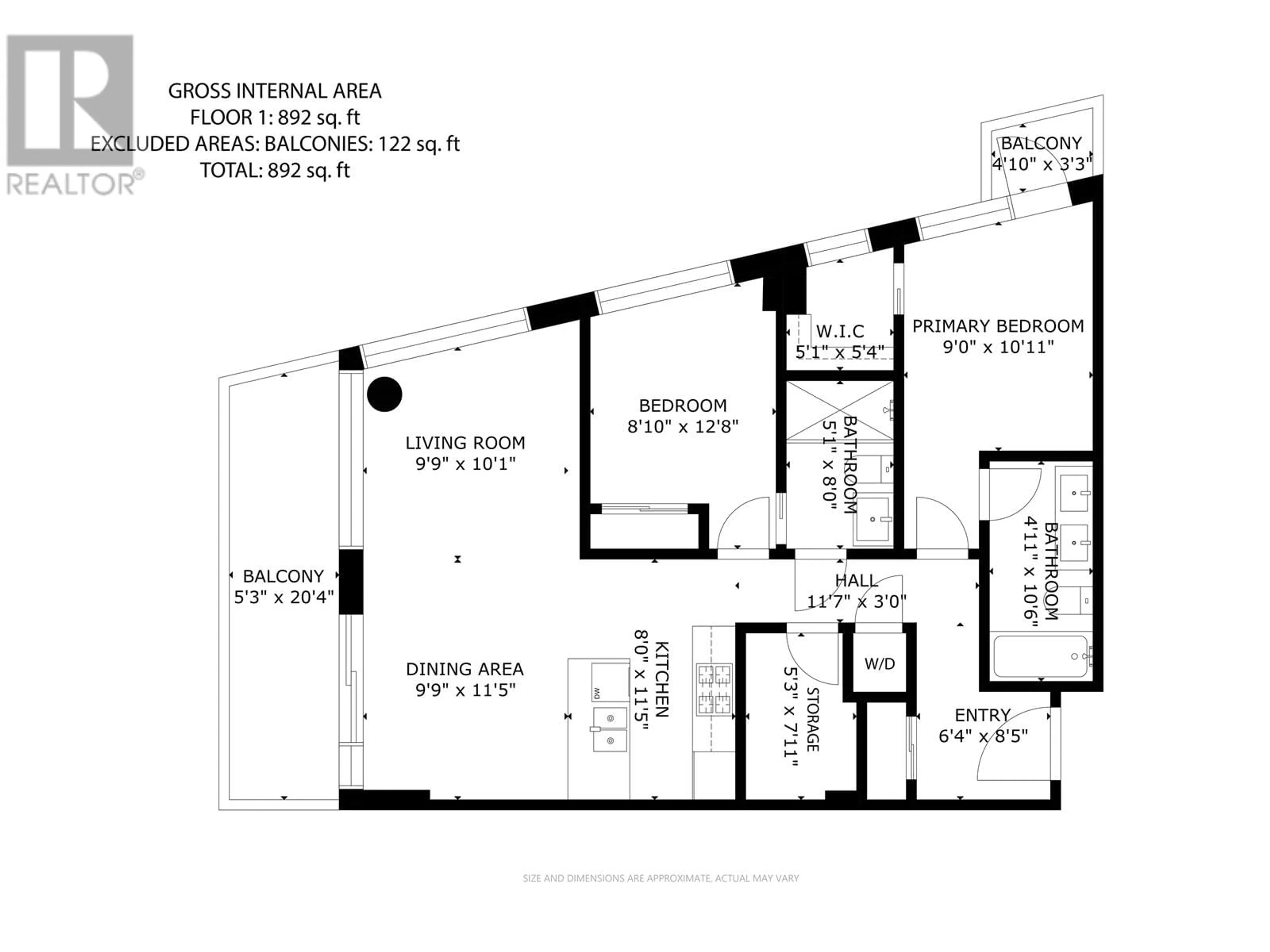 Floor plan for 512 2220 KINGSWAY STREET, Vancouver British Columbia V5N2T7