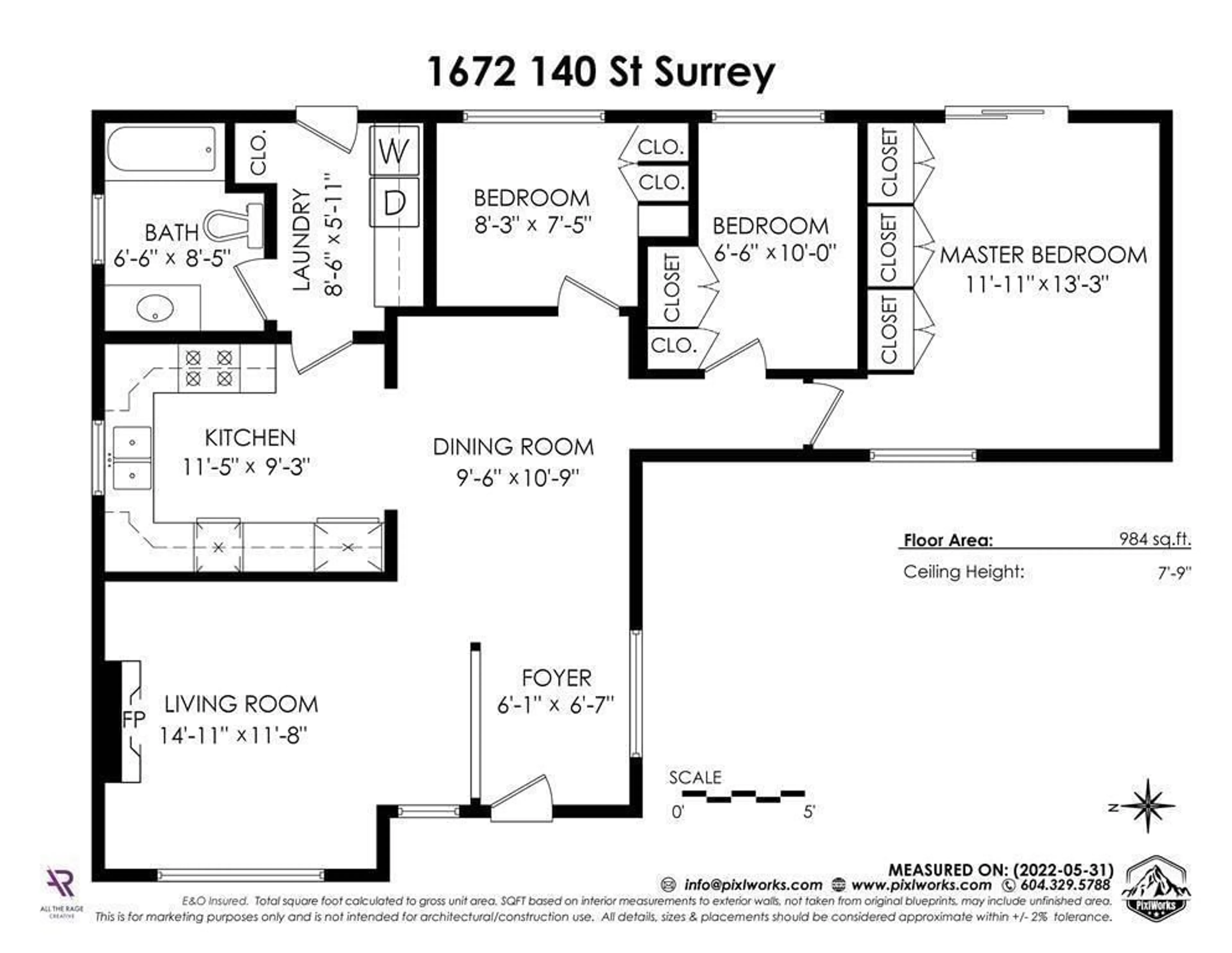 Floor plan for 1672 140 STREET, Surrey British Columbia V4A4G9