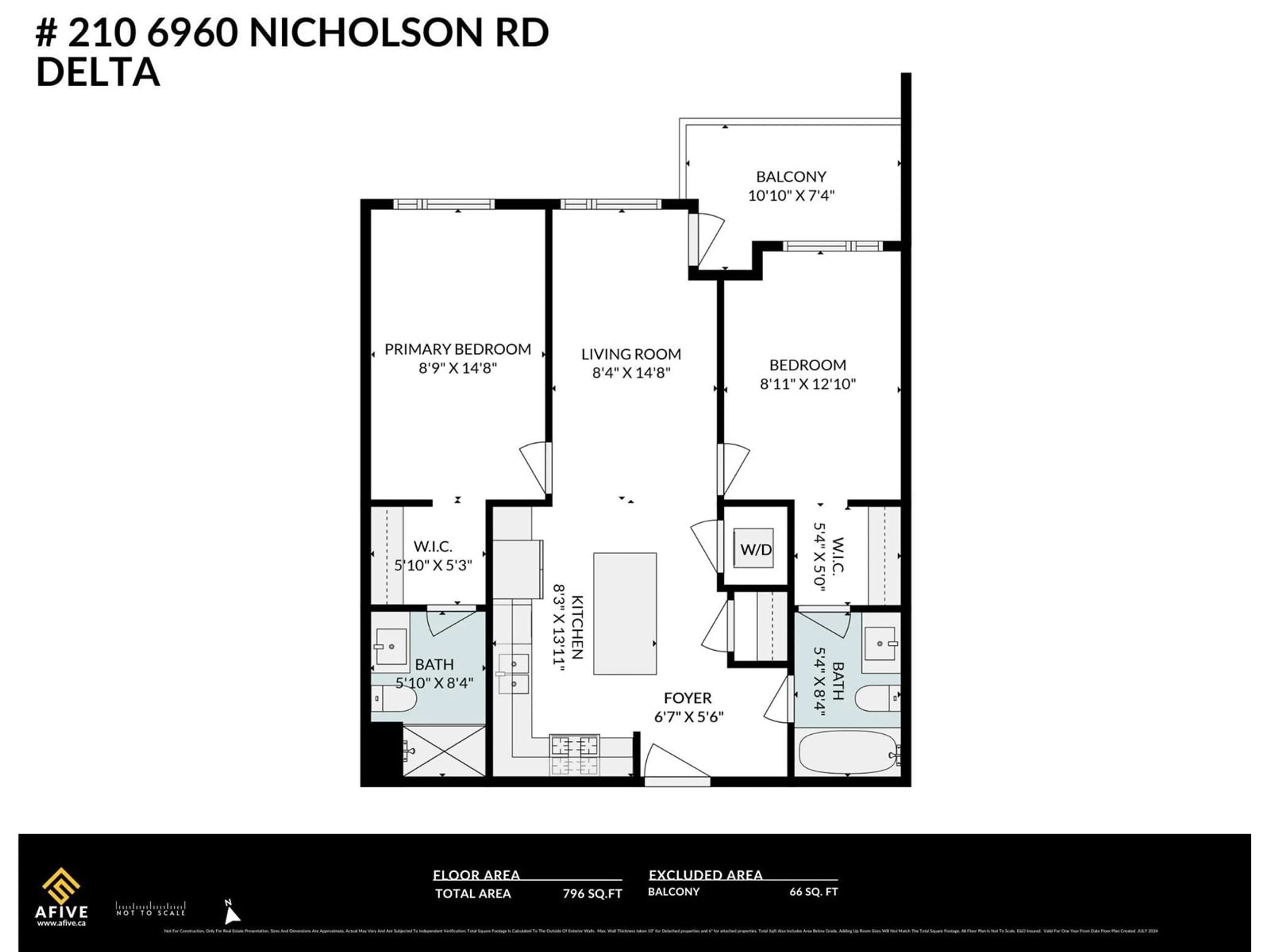 Floor plan for 210 6960 NICHOLSON ROAD, Delta British Columbia V4E0A9