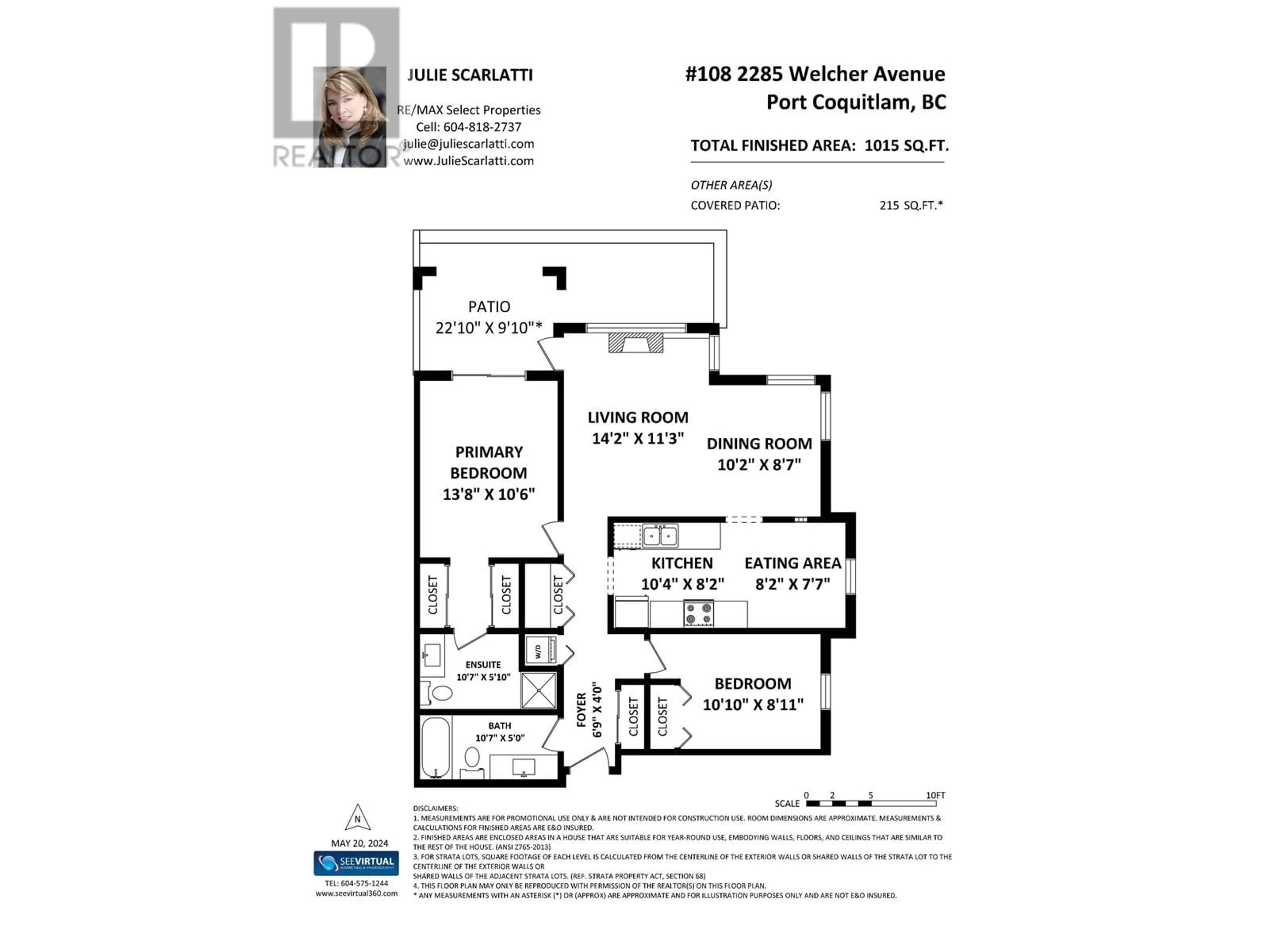 Floor plan for 108 2285 WELCHER AVENUE, Port Coquitlam British Columbia V3C1X2