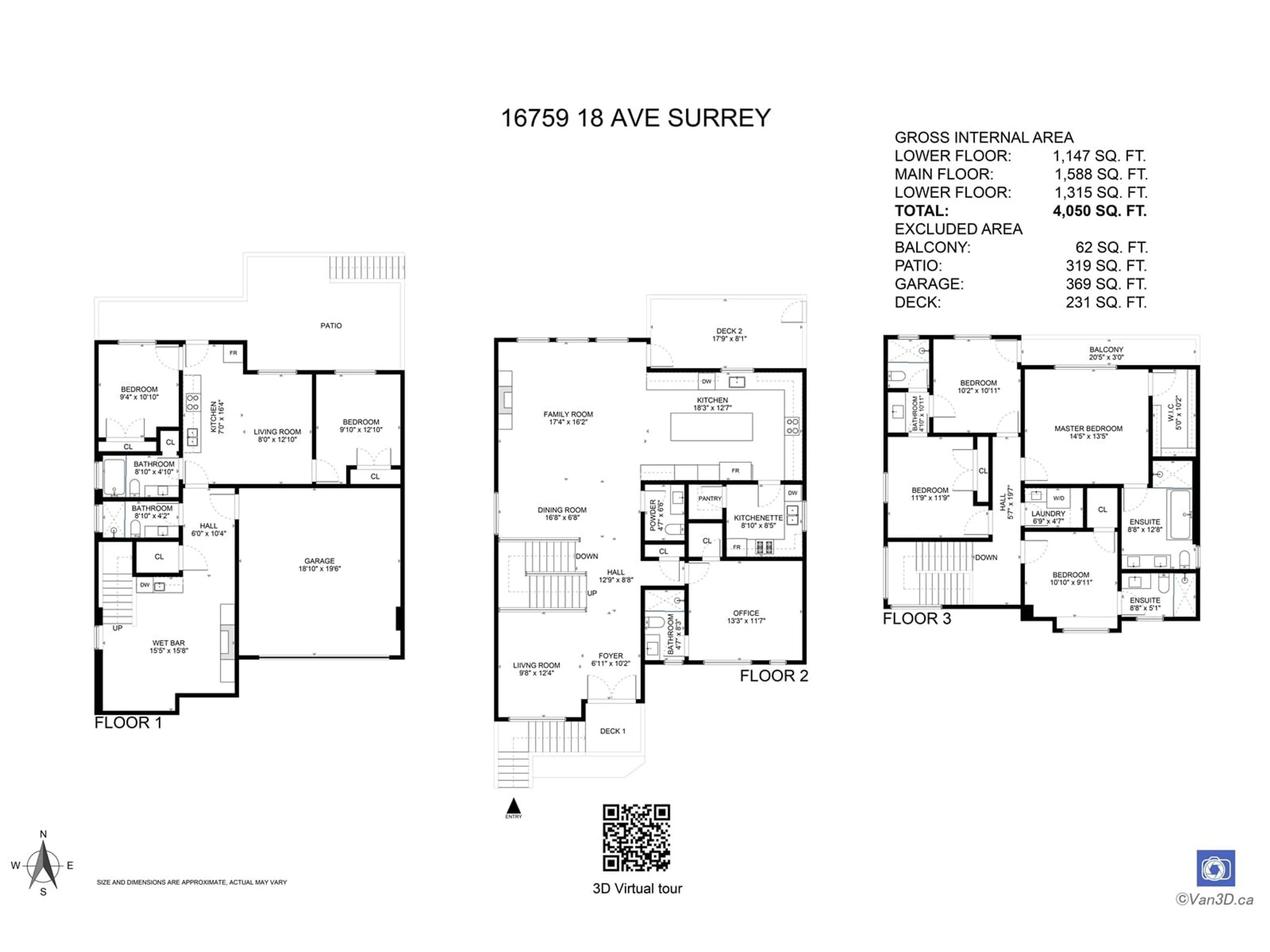 Floor plan for 16759 18 AVENUE, Surrey British Columbia V3Z9X5
