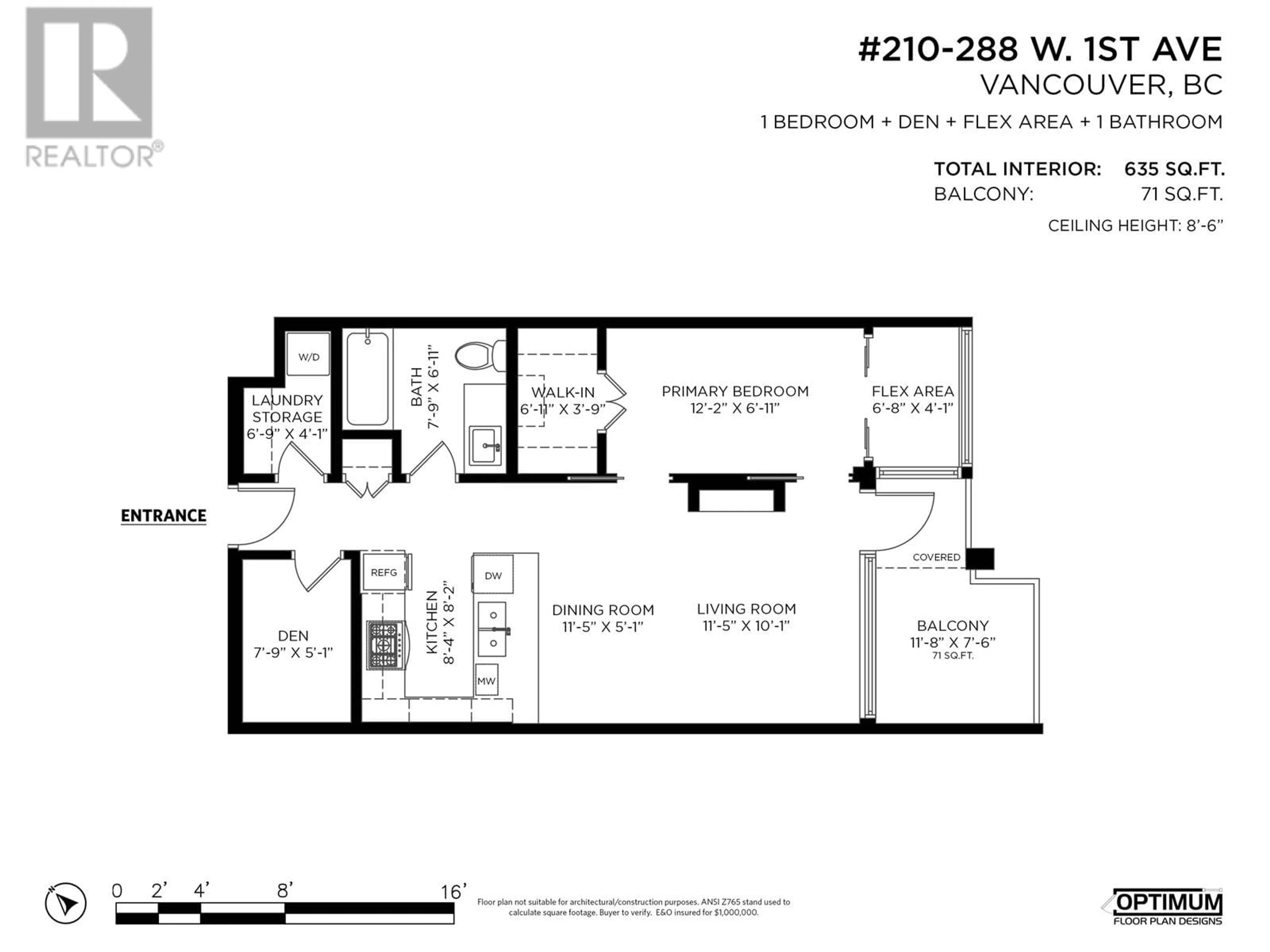 Floor plan for 210 288 W 1ST AVENUE, Vancouver British Columbia V5Y0E9