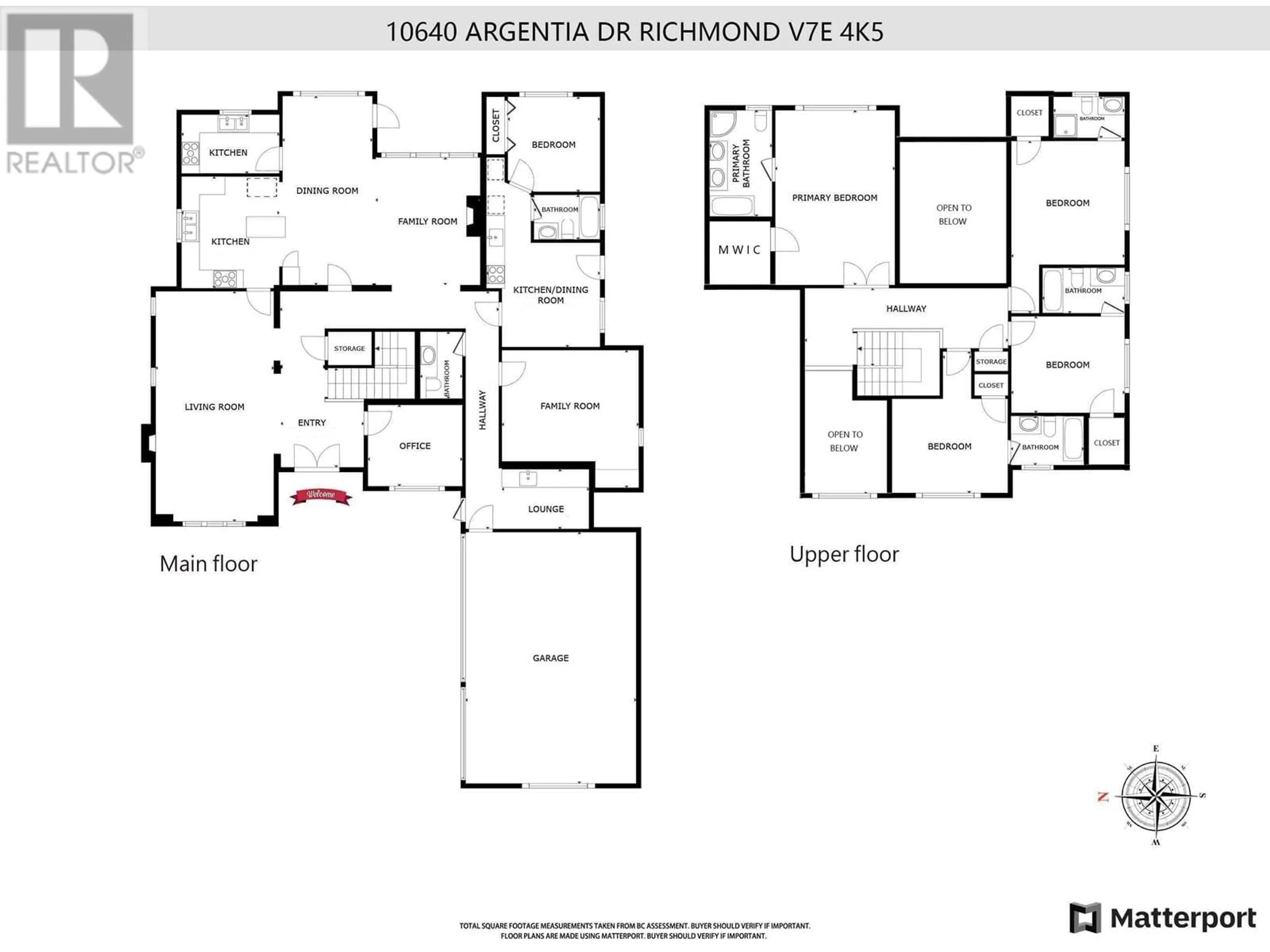 Floor plan for 10640 ARGENTIA DRIVE, Richmond British Columbia V7E4K5