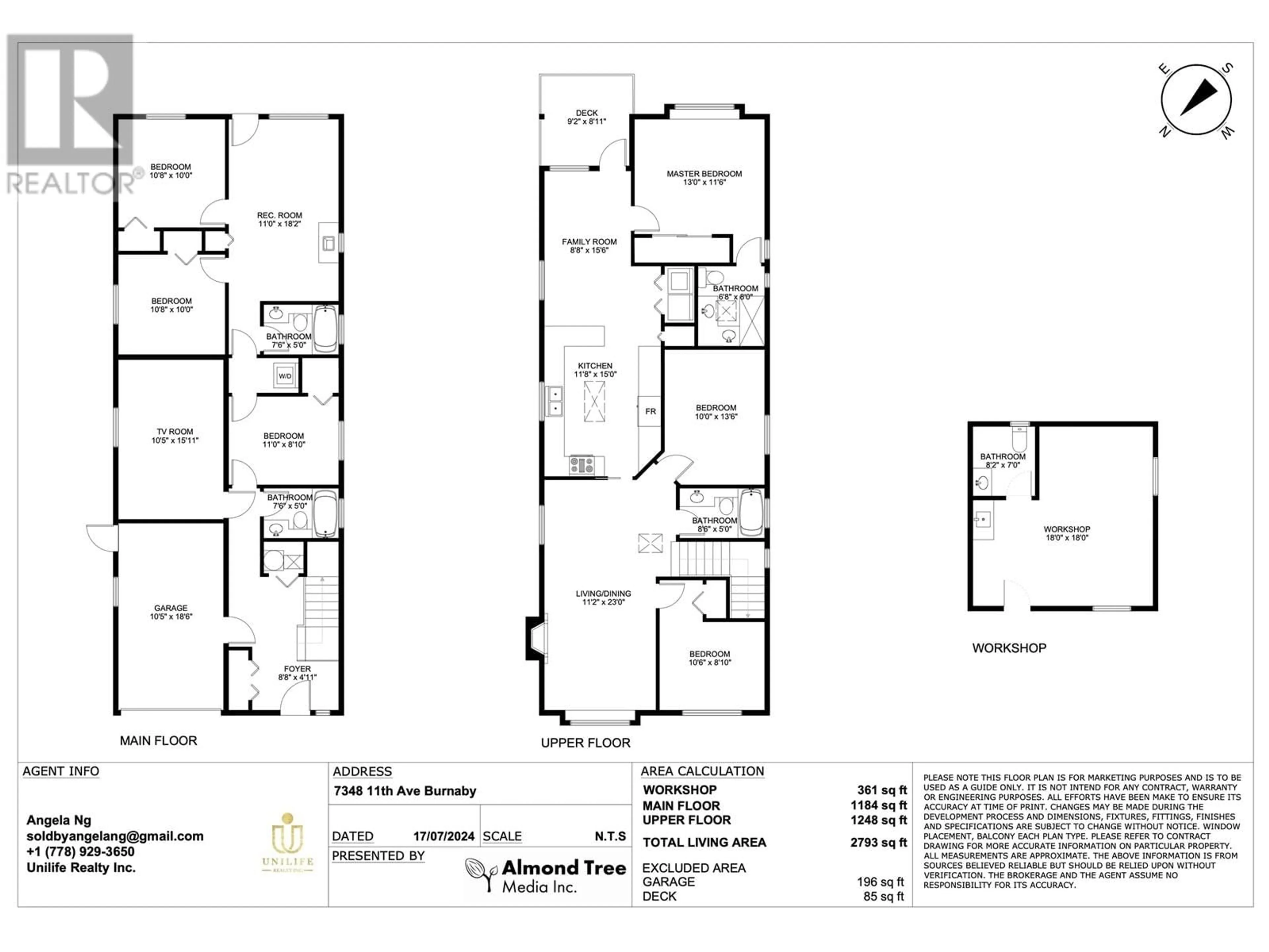 Floor plan for 7348 11TH AVENUE, Burnaby British Columbia V3N2N1