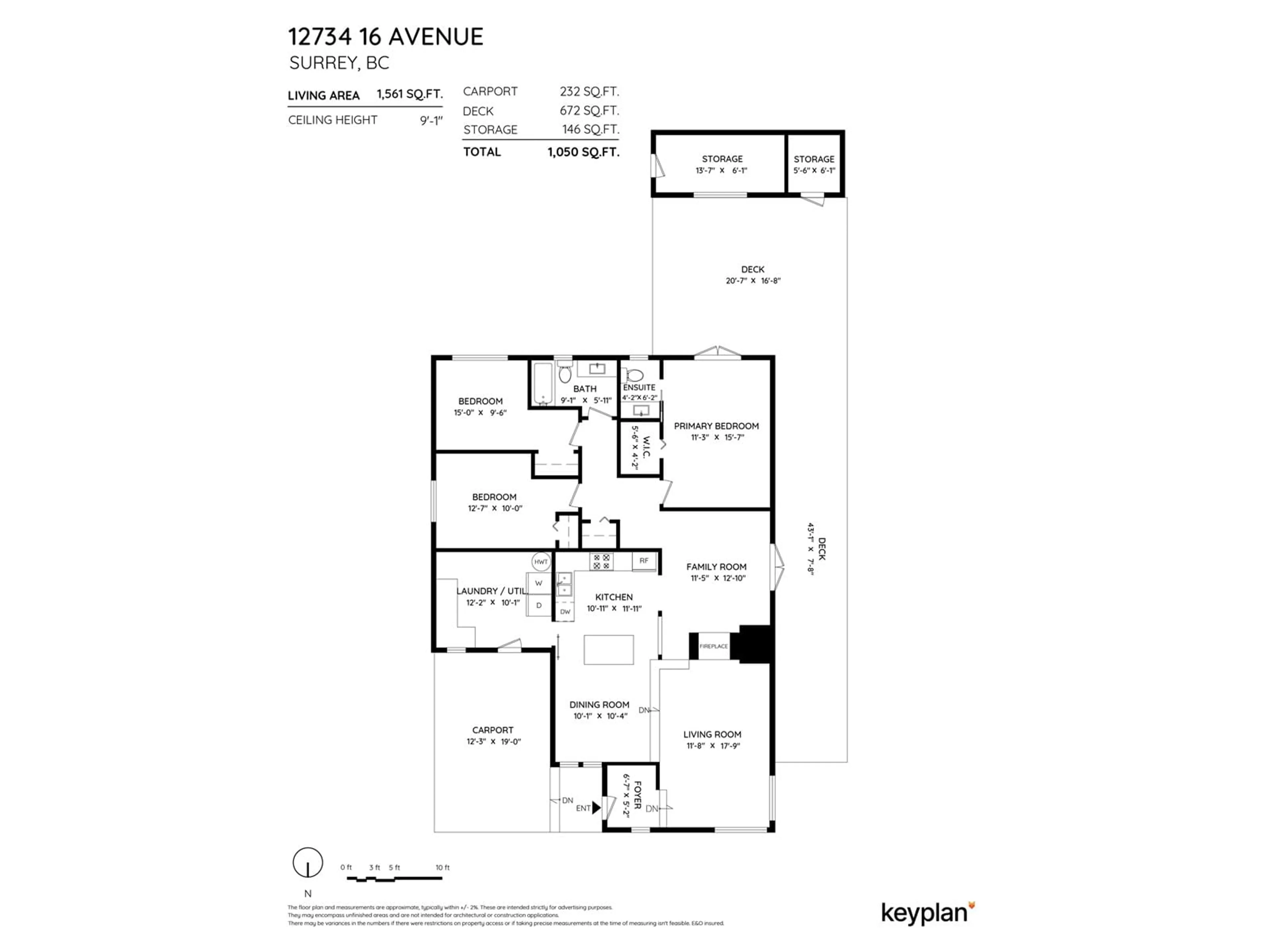 Floor plan for 12734 16 AVENUE, Surrey British Columbia V4A1N3