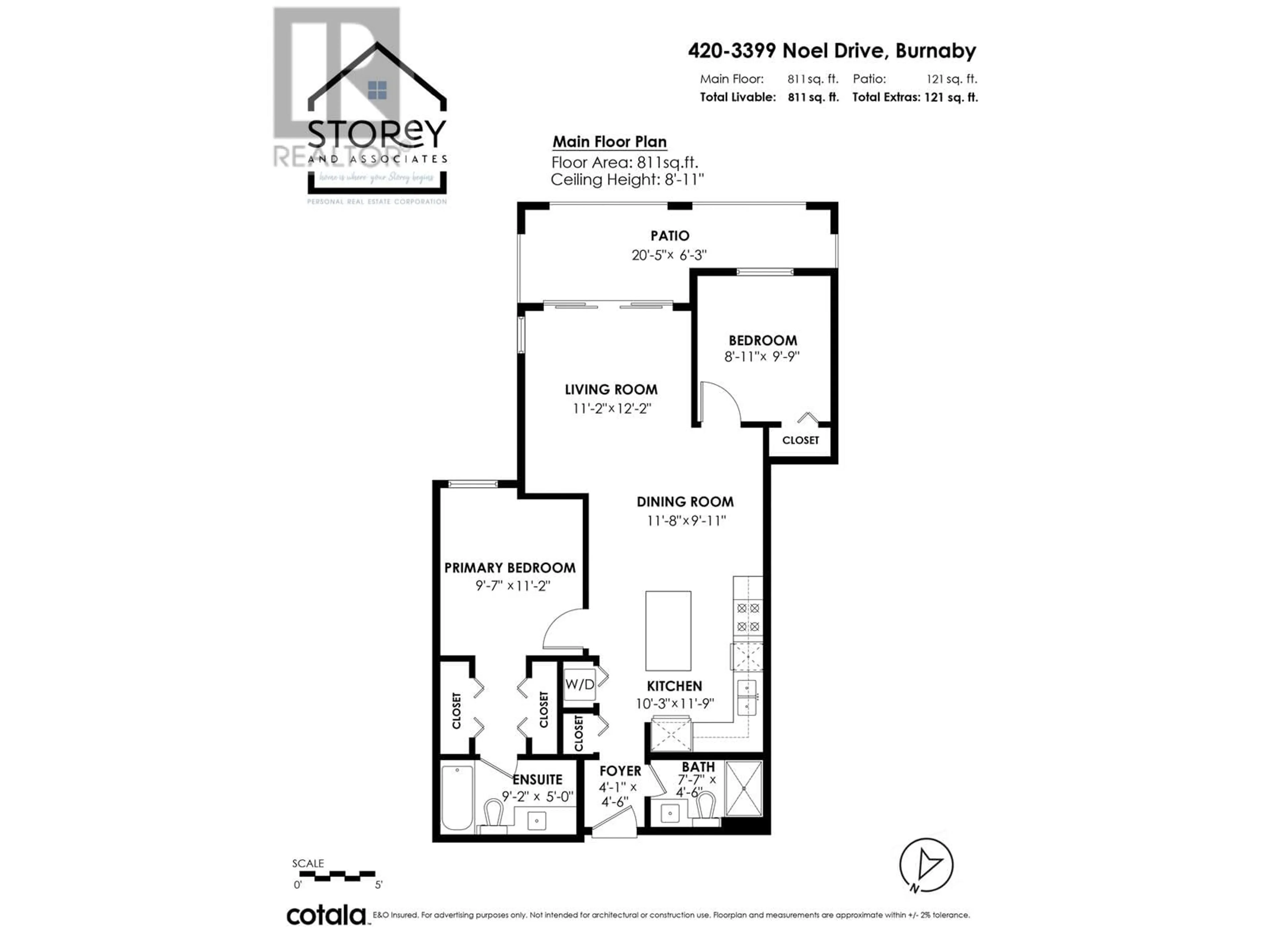 Floor plan for 420 3399 NOEL DRIVE, Burnaby British Columbia V3J0G8