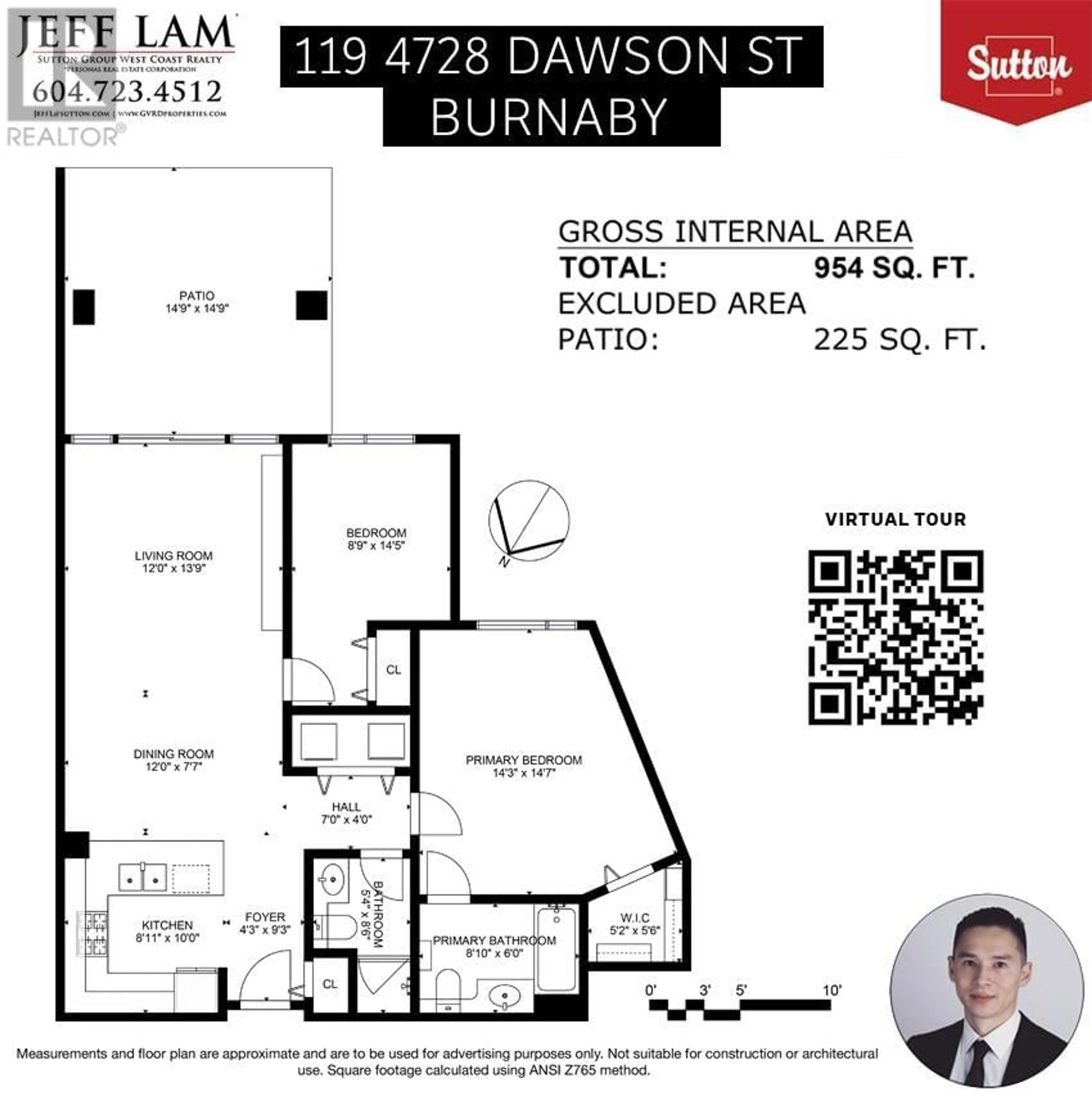 Floor plan for 119 4728 DAWSON STREET, Burnaby British Columbia V5C0A9