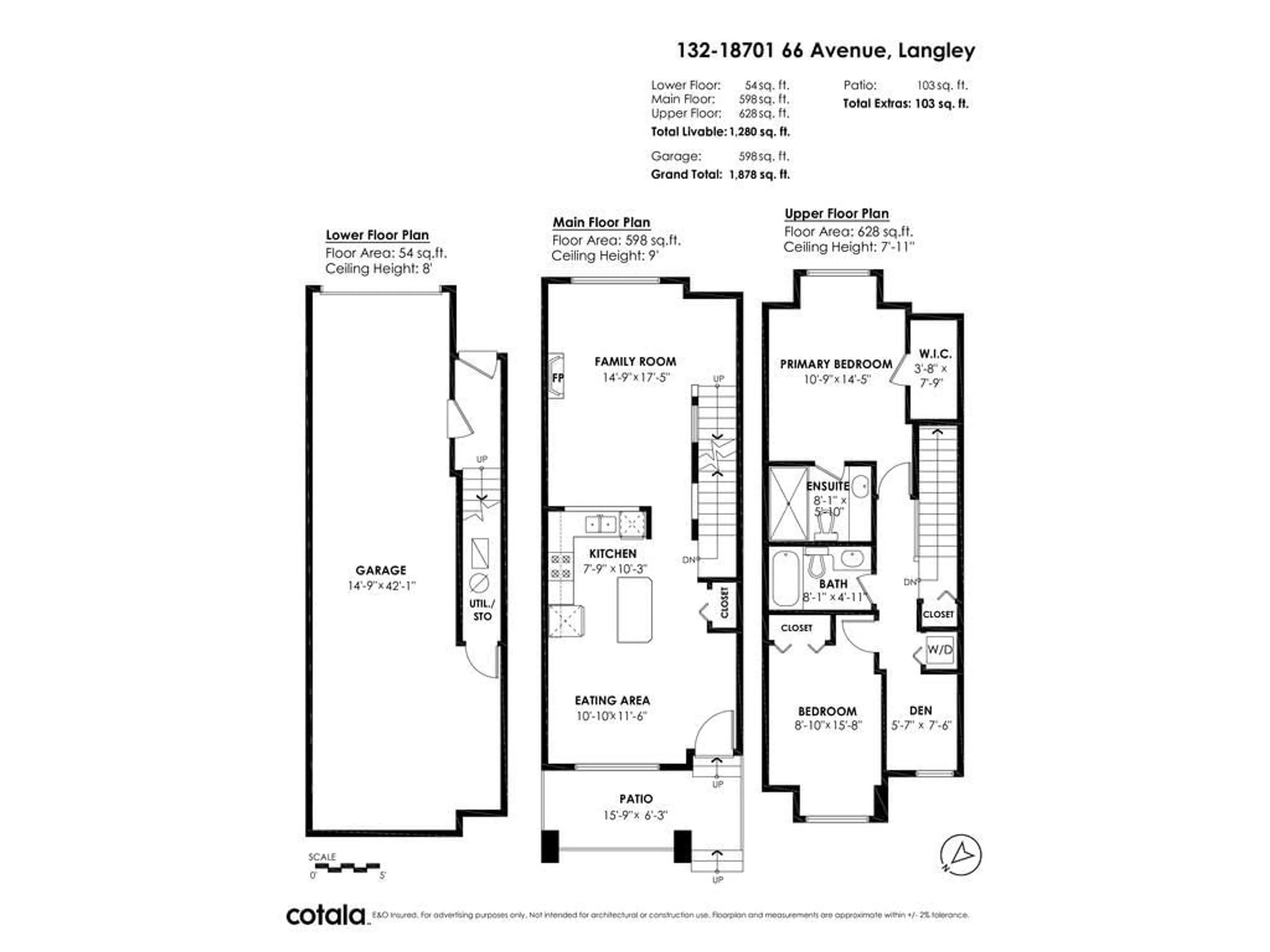 Floor plan for 132 18701 66 AVENUE, Surrey British Columbia V3S4P3