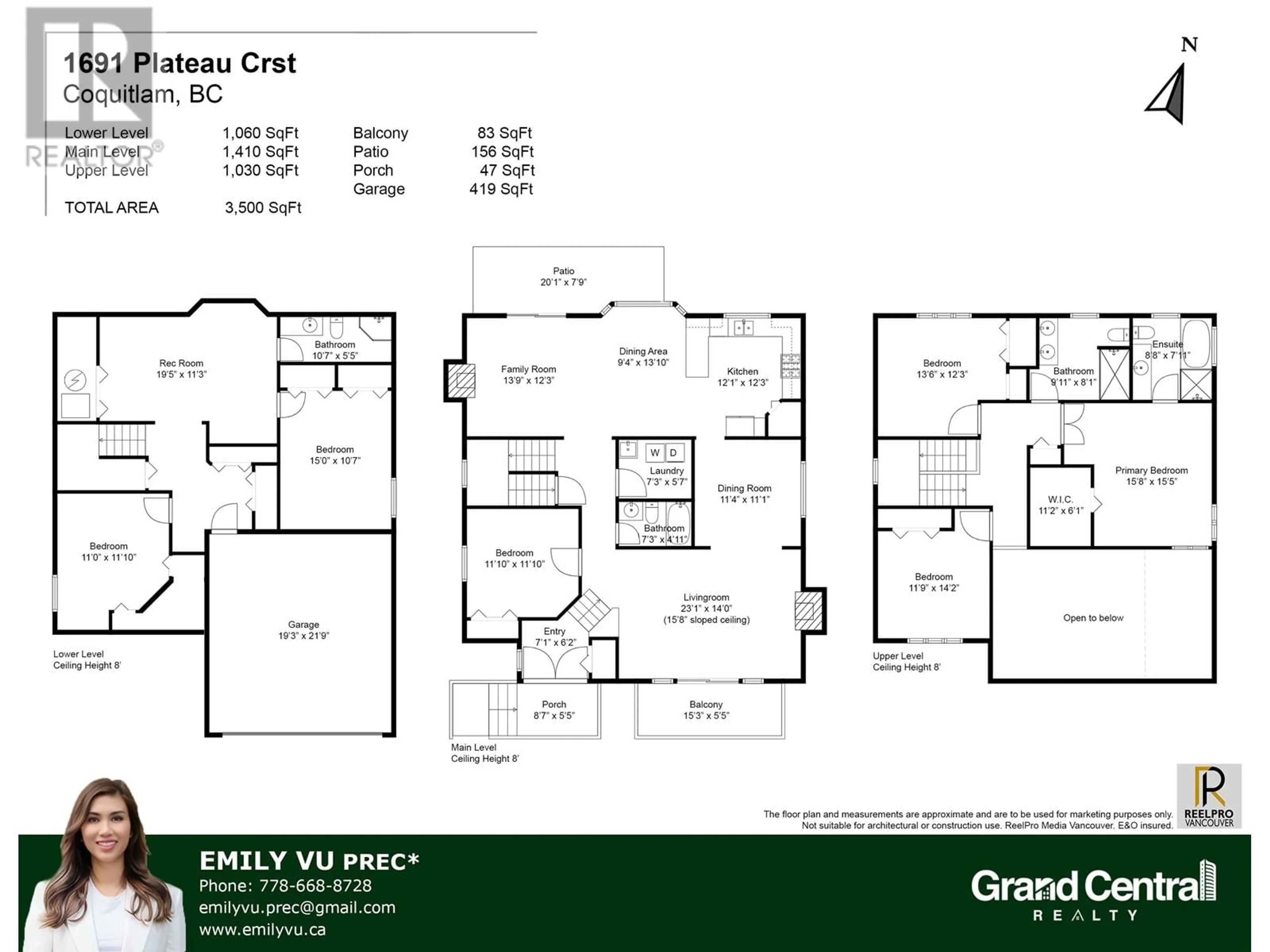 Floor plan for 1691 PLATEAU CRESCENT, Coquitlam British Columbia V3E3B3