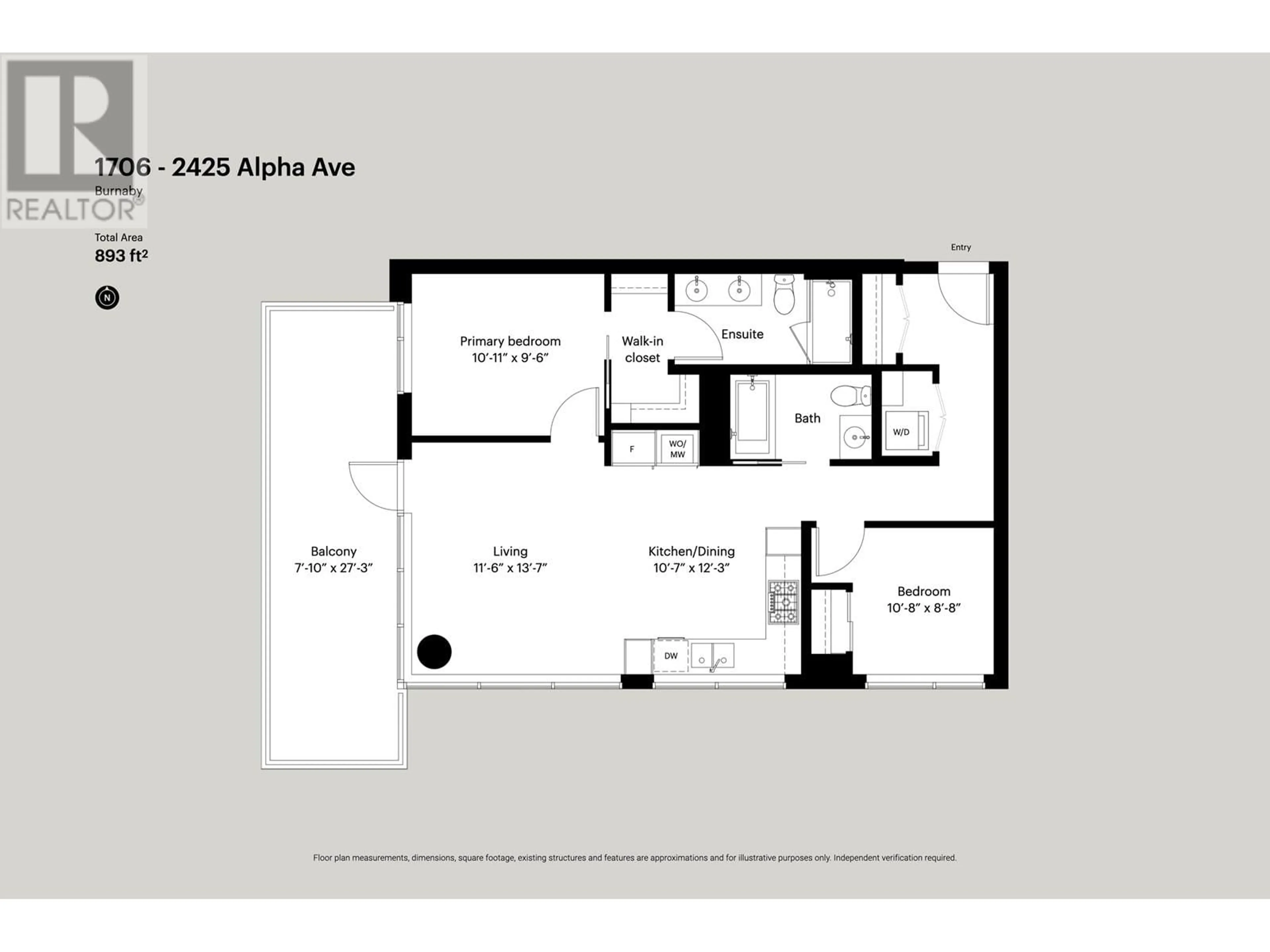 Floor plan for 1706 2425 ALPHA AVENUE, Burnaby British Columbia V5C0N6