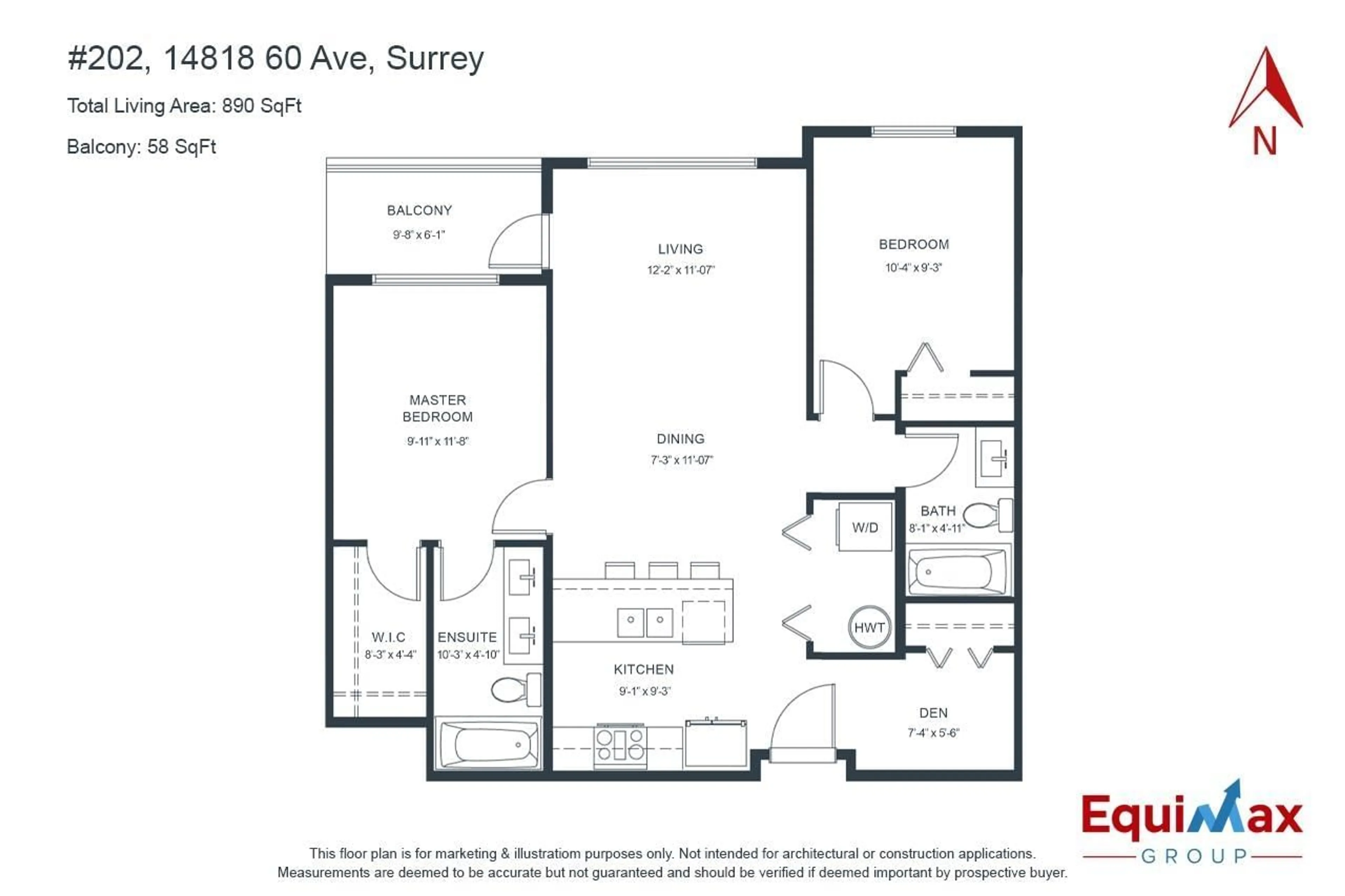 Floor plan for 202 14818 60 AVENUE, Surrey British Columbia V3S0B5