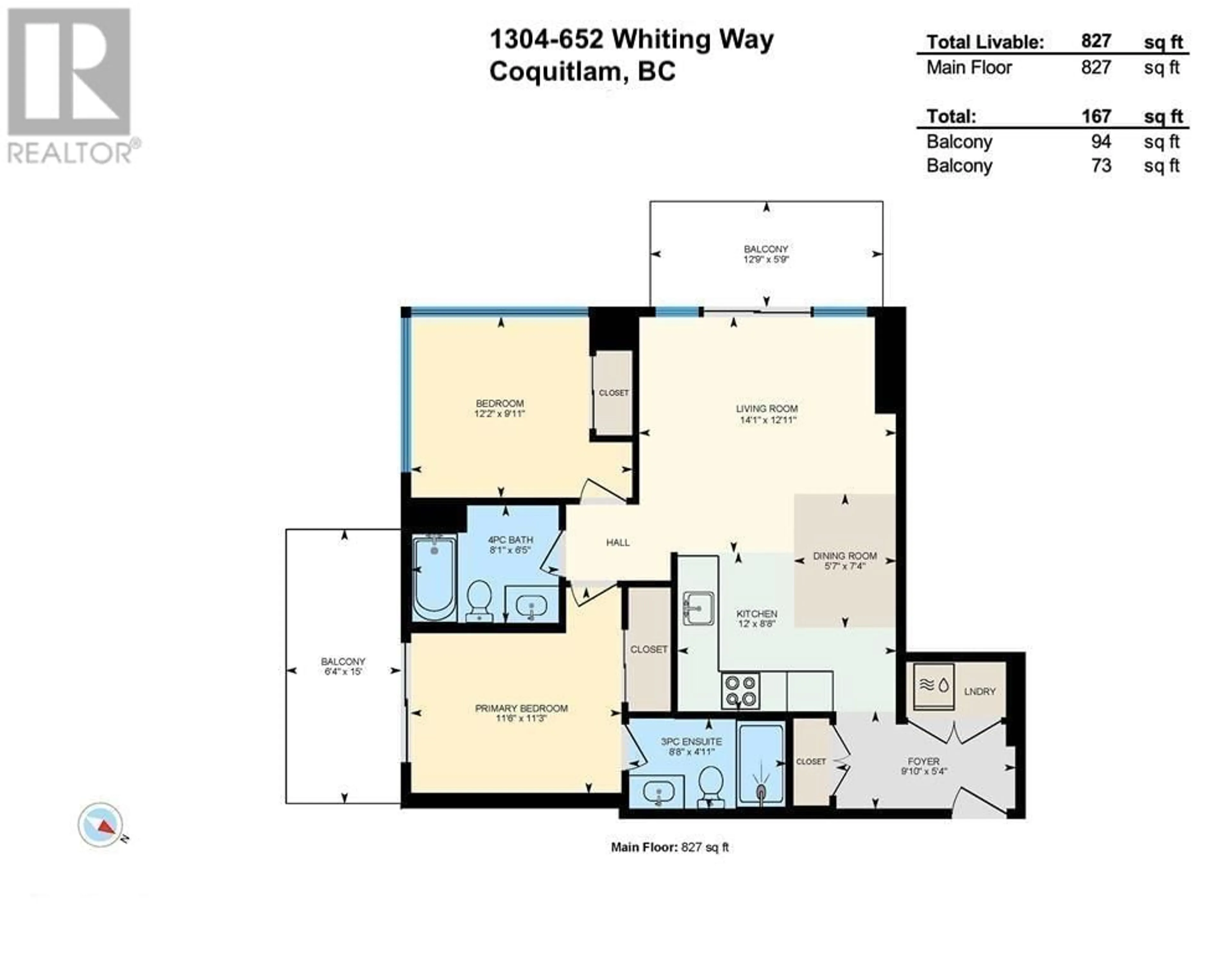 Floor plan for 1304 652 WHITING WAY, Coquitlam British Columbia V3J0K3
