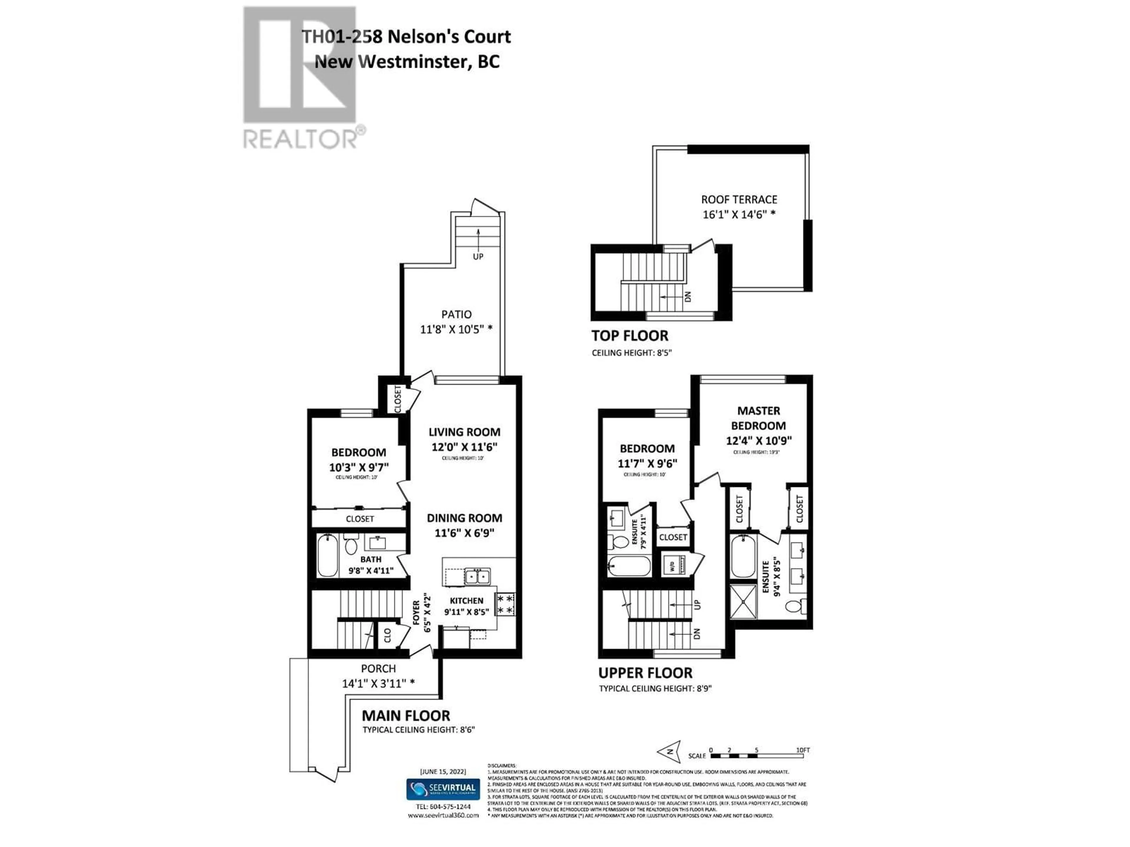 Floor plan for TH01 258 NELSON'S COURT, New Westminster British Columbia V3L0J9