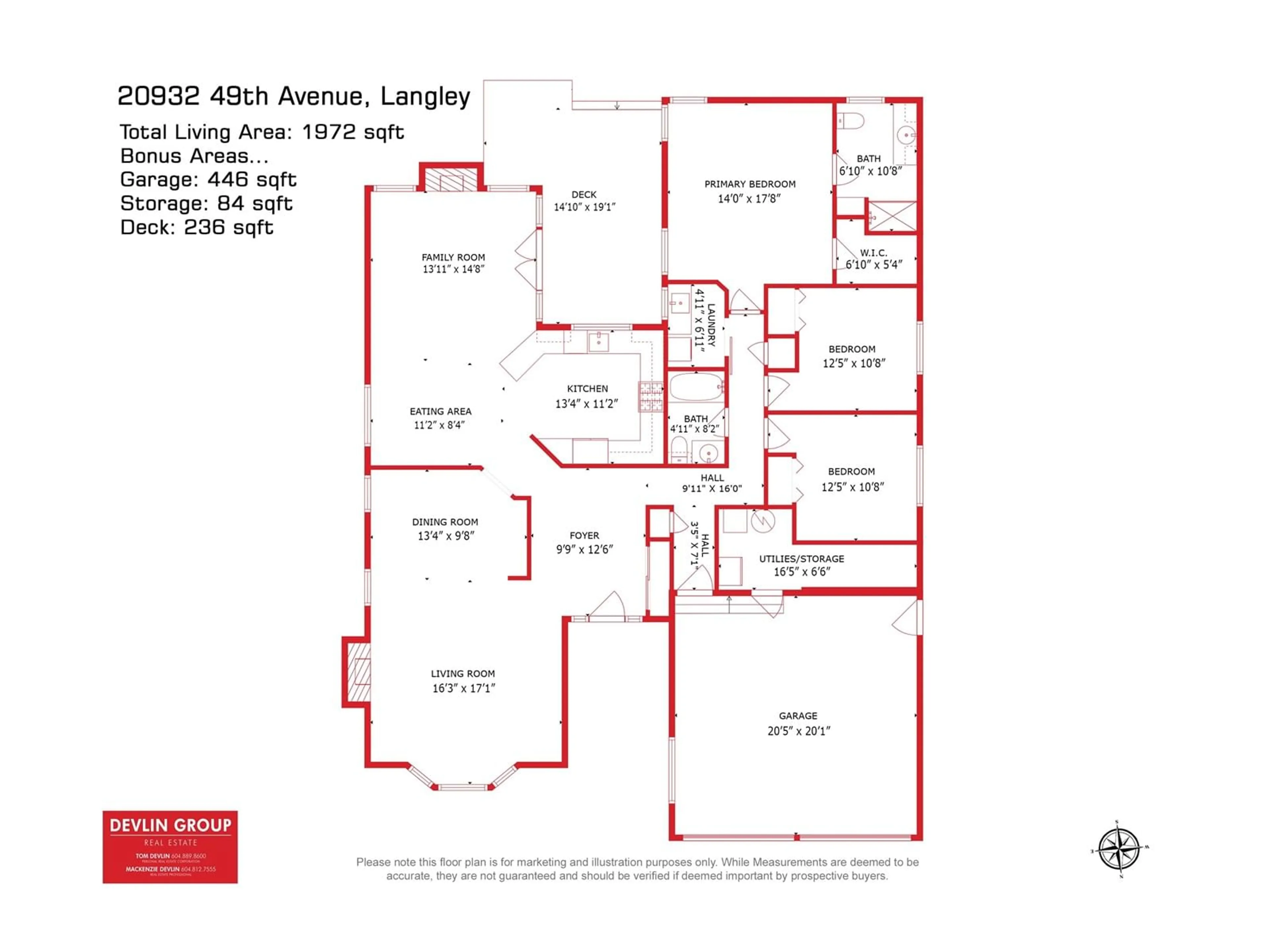 Floor plan for 20932 49 AVENUE, Langley British Columbia V3A8T7