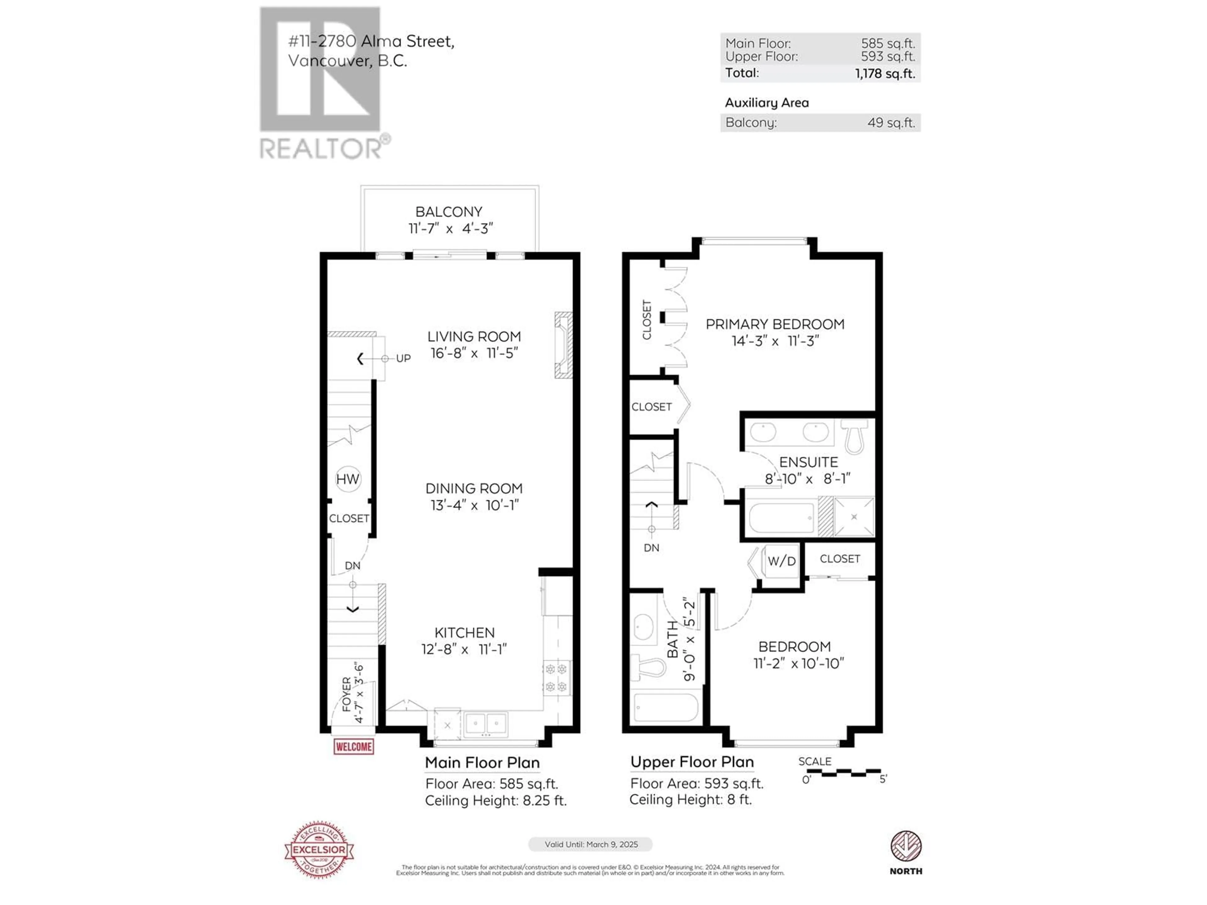 Floor plan for 11 2780 ALMA STREET, Vancouver British Columbia V6R3S4