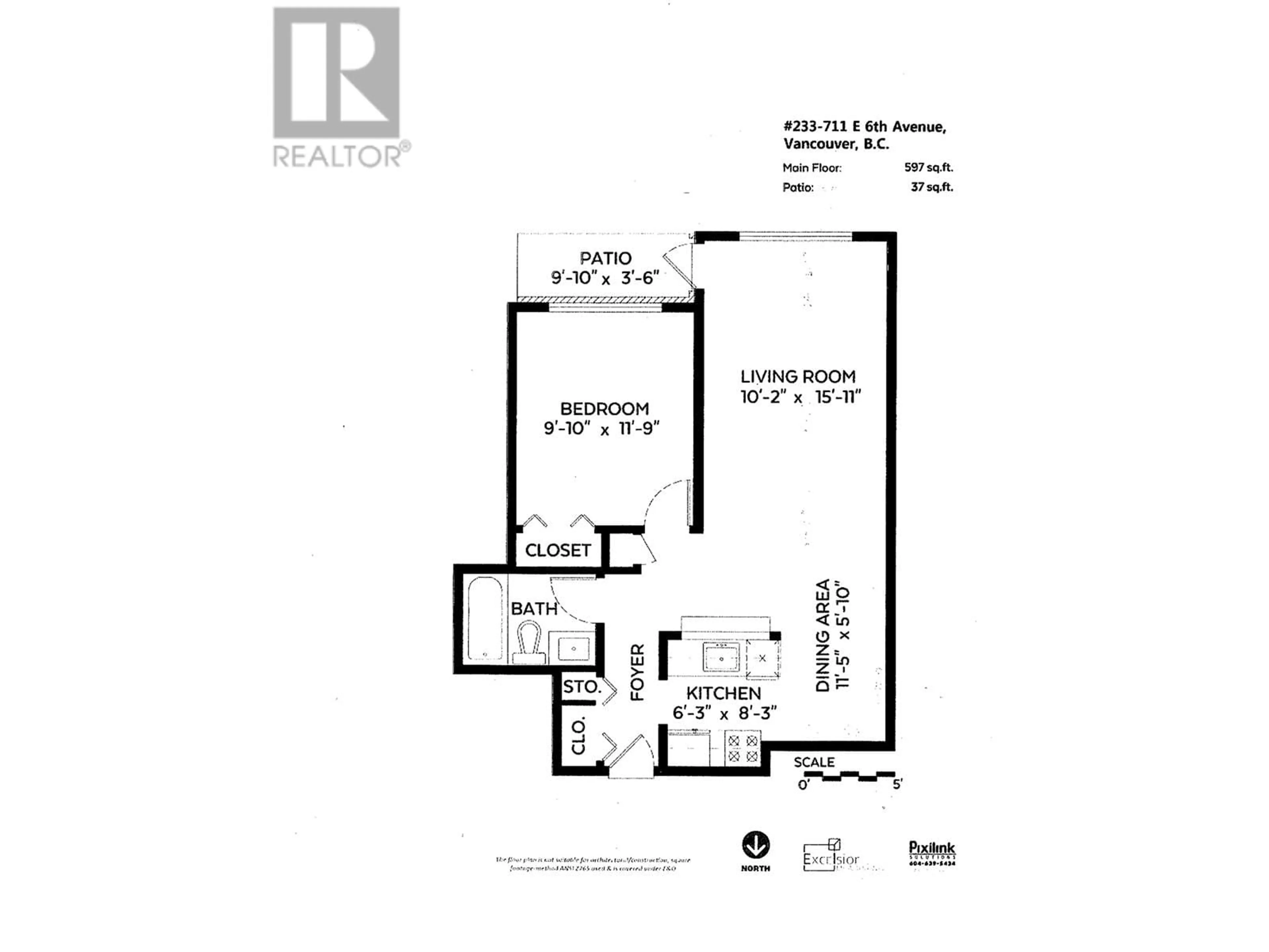 Floor plan for 233 711 E 6TH AVENUE, Vancouver British Columbia V5T1L7