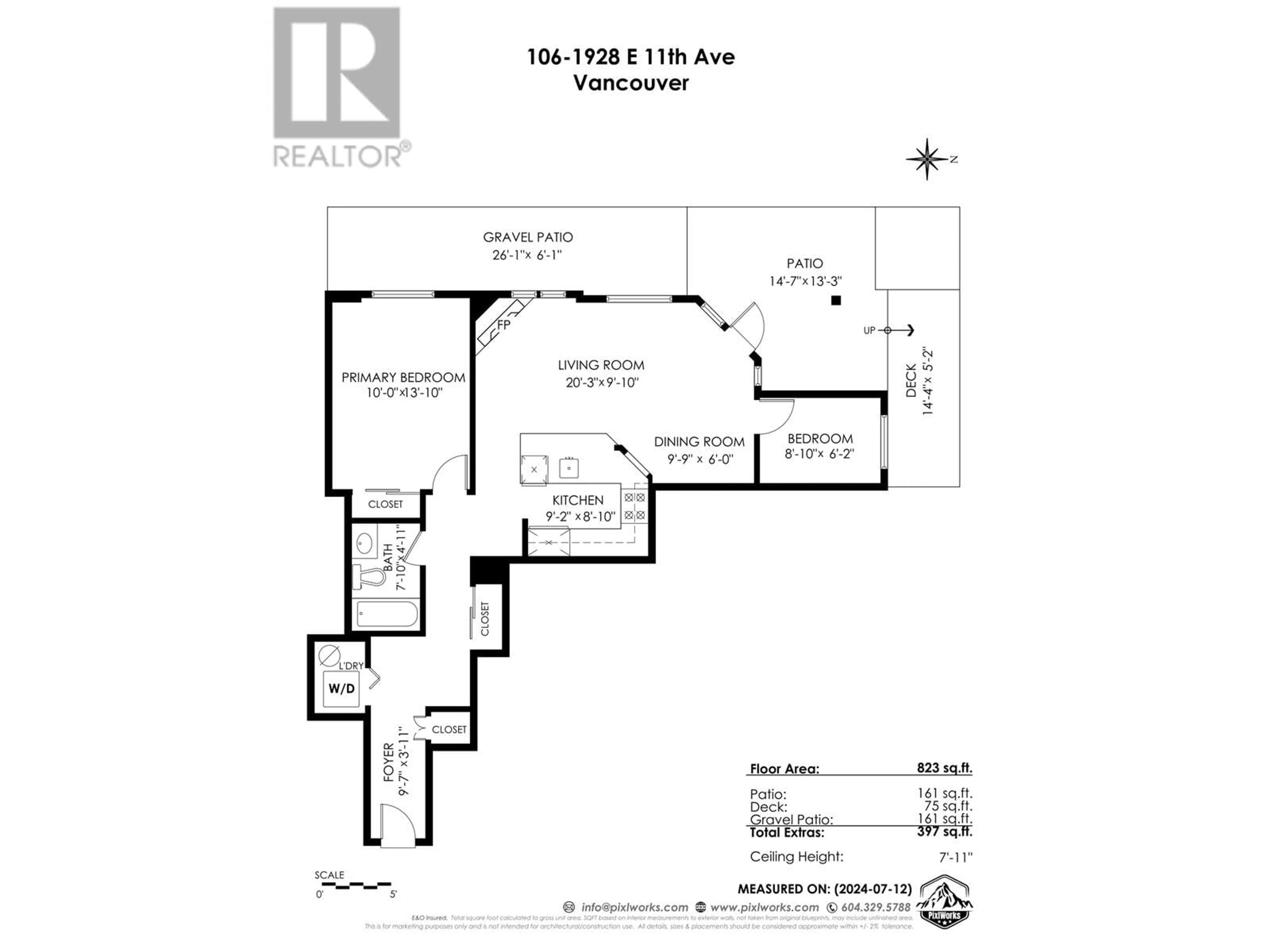 Floor plan for 106 1928 E 11TH AVENUE, Vancouver British Columbia V5N1Z2