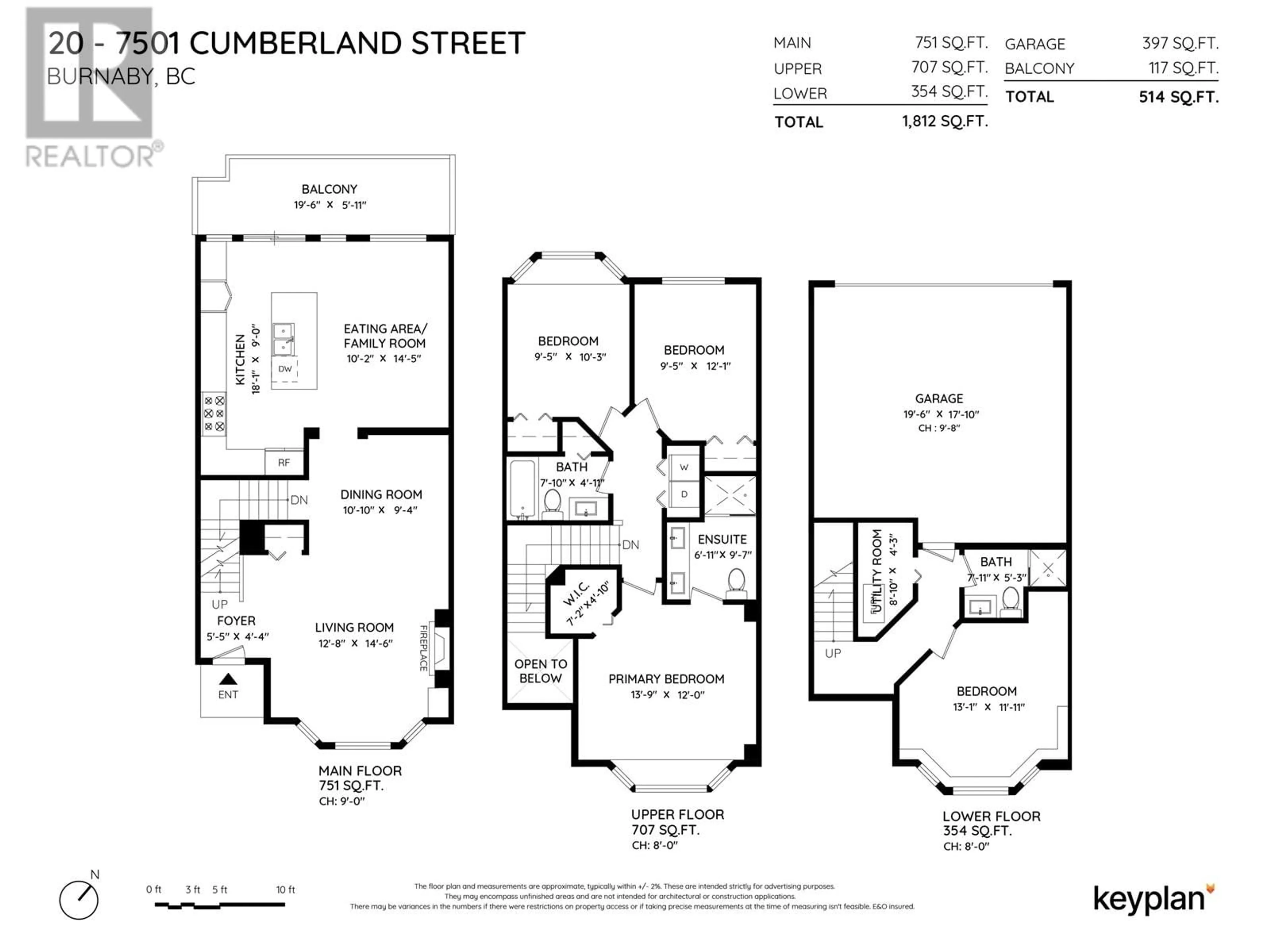 Floor plan for 20 7501 CUMBERLAND STREET, Burnaby British Columbia V3N4Y6