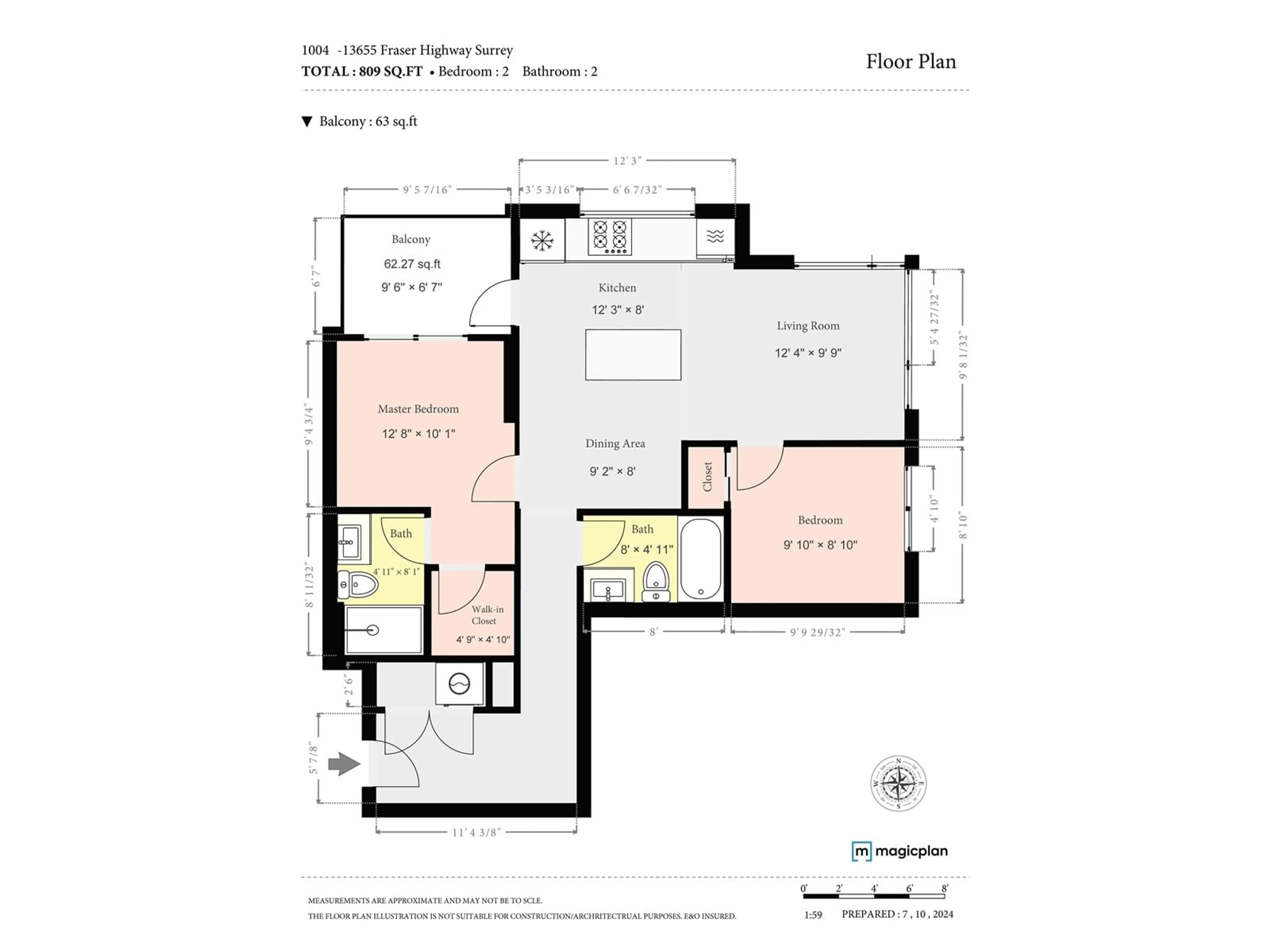 Floor plan for 1004 13655 FRASER HIGHWAY, Surrey British Columbia V3T0P8