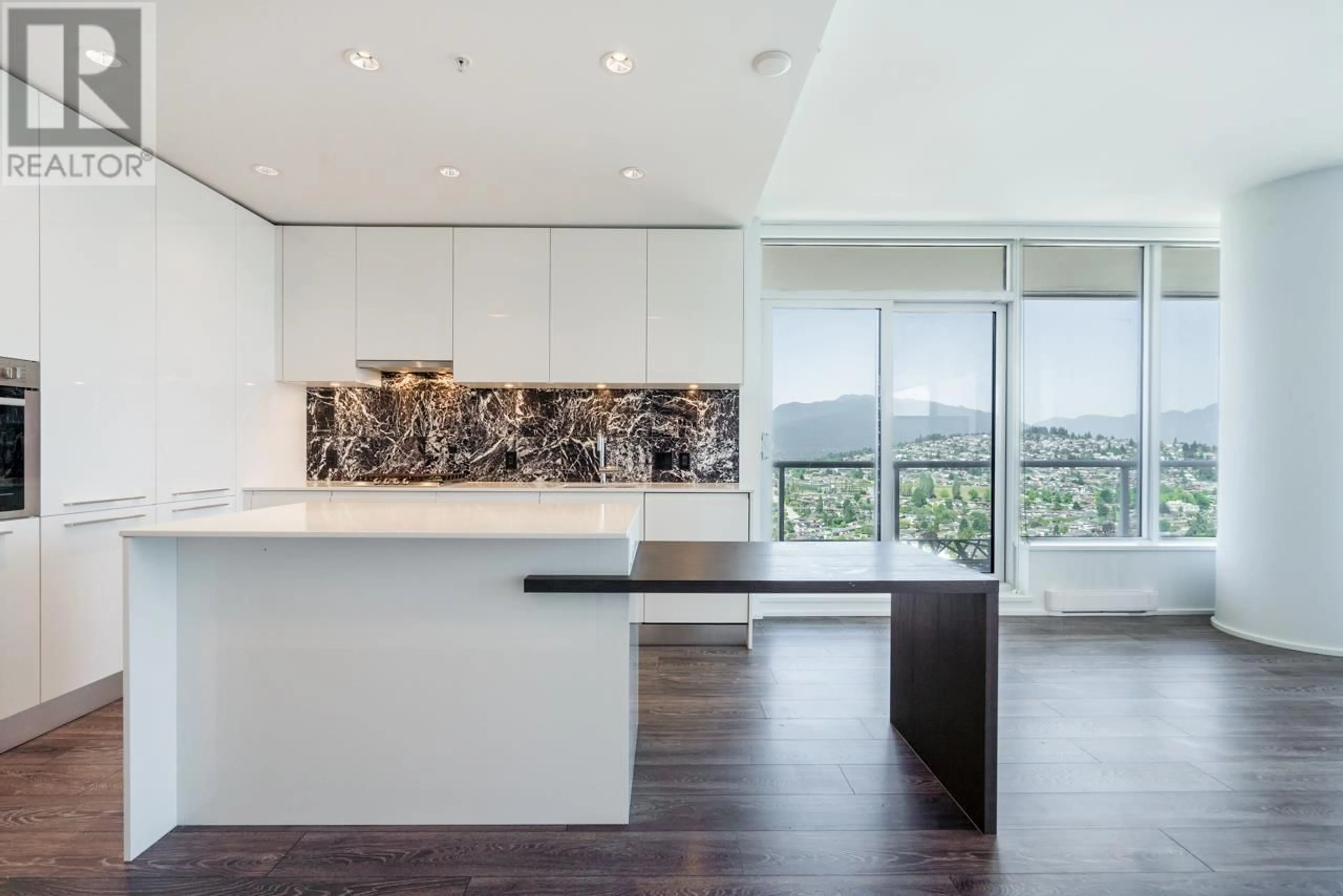 Contemporary kitchen, wood floors, mountain for 3501 4510 HALIFAX WAY, Burnaby British Columbia V5C0K4