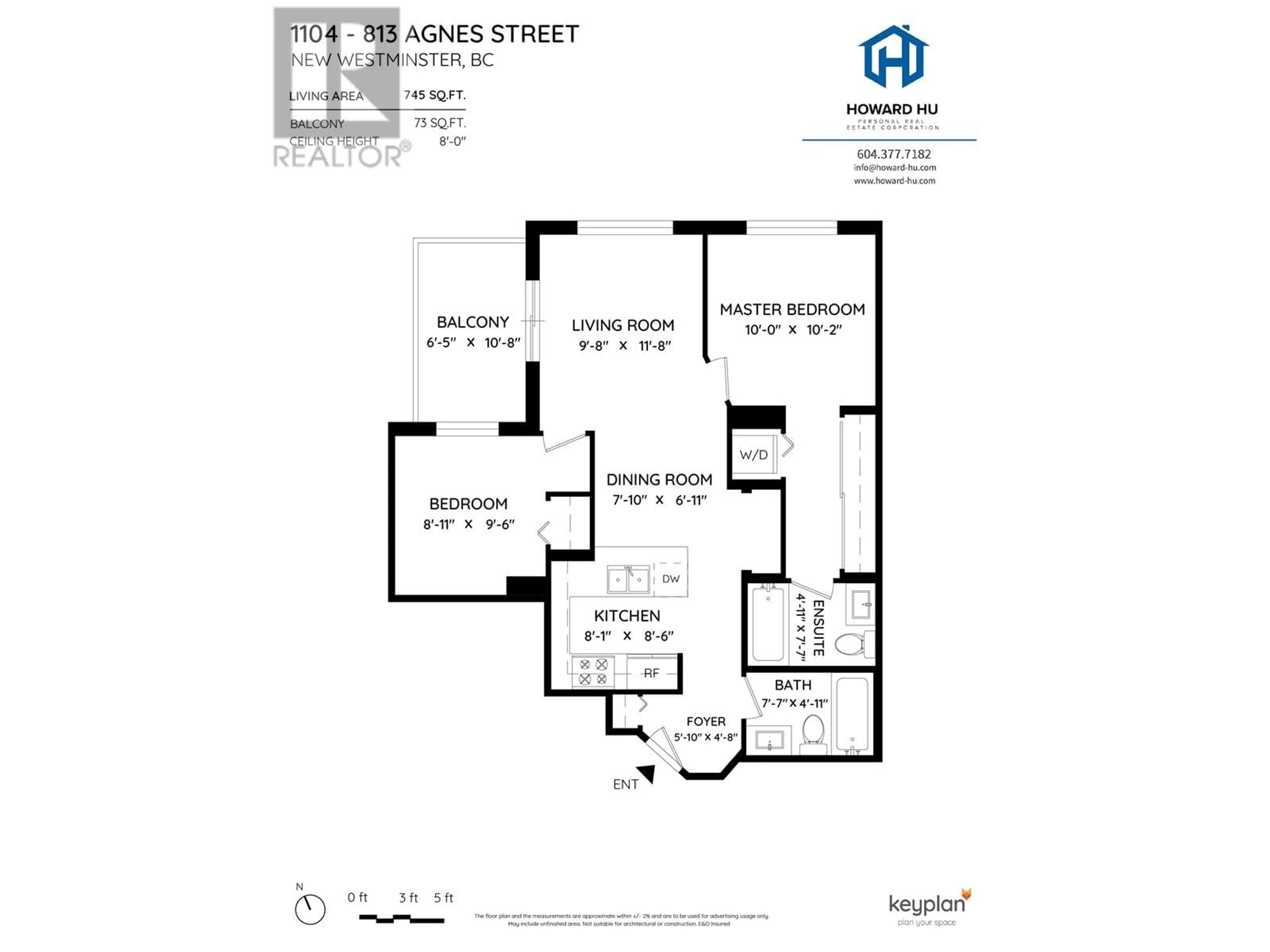 Floor plan for 1104 813 AGNES STREET, New Westminster British Columbia V3M0A9